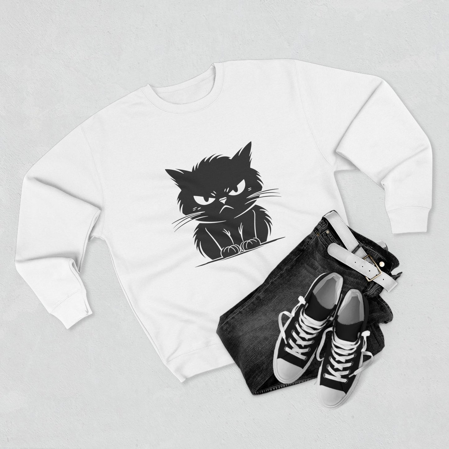 Angry Cat Unisex Crewneck Sweatshirt