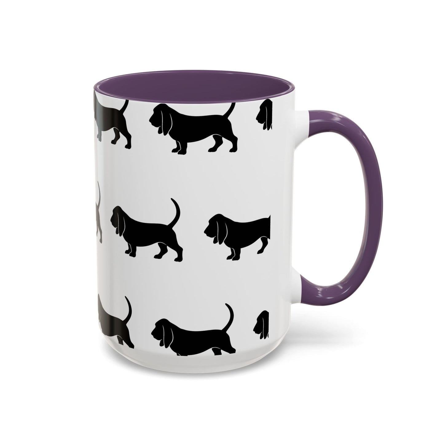 Basset Hound Silhouette 2-Tone Coffee Mug