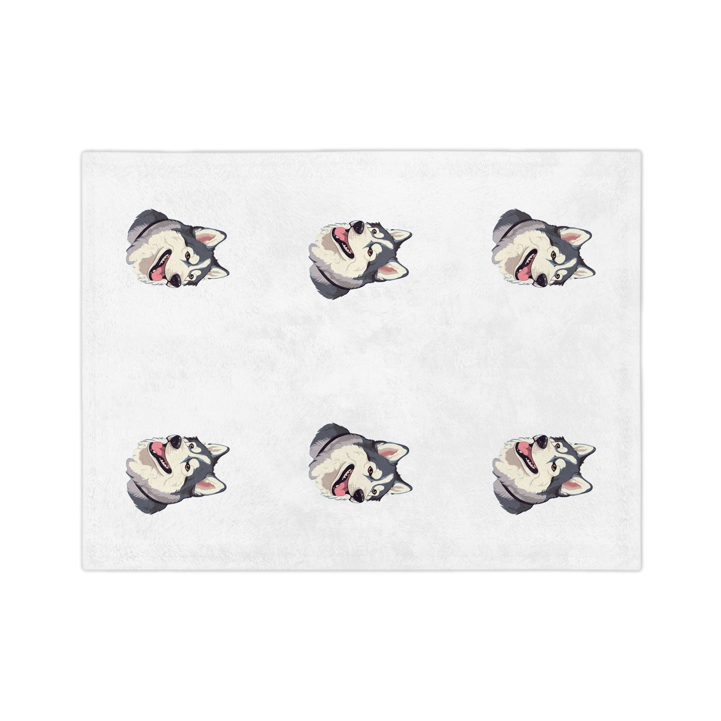 Malamute Head Velveteen Microfiber Blanket