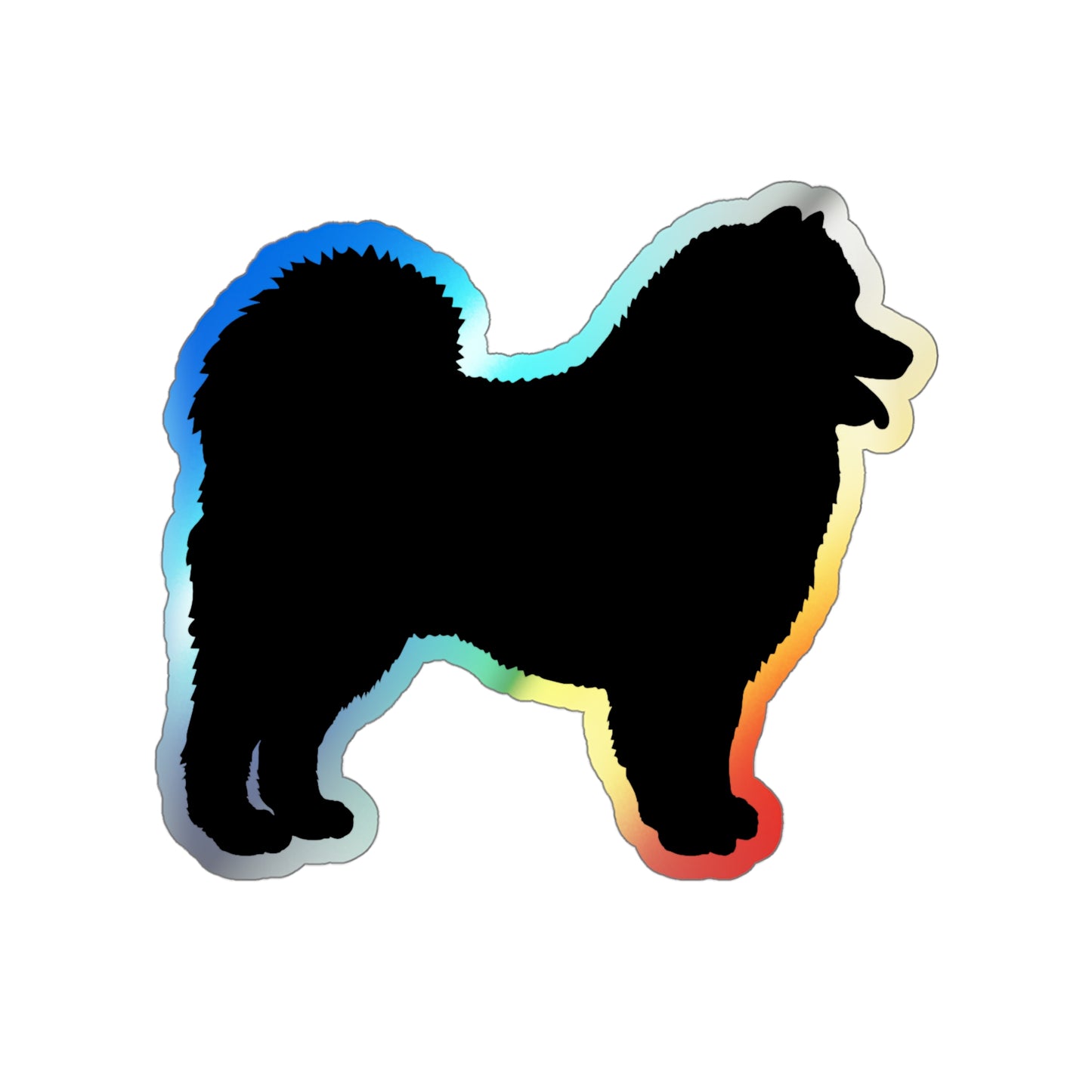Samoyed Silhouette Holographic Sticker