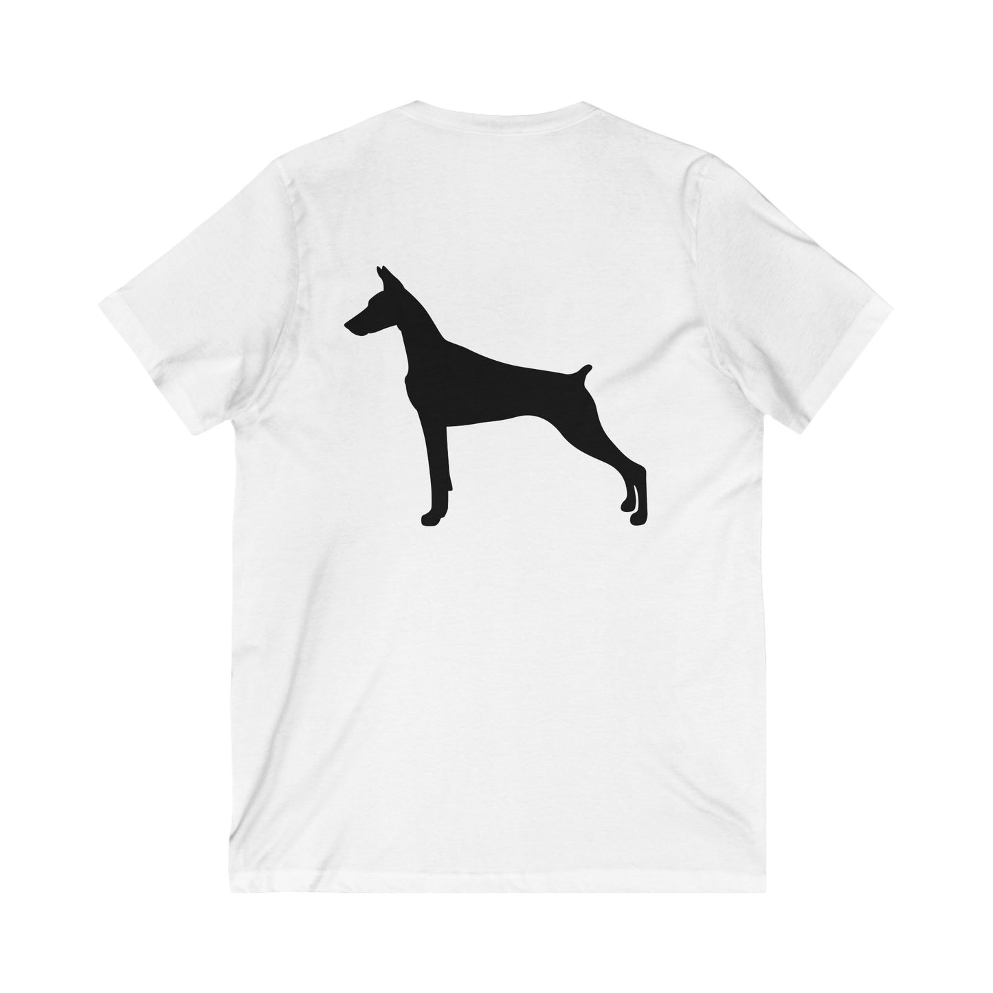 Doberman Silhouette Unisex Short Sleeve V-Neck Tee