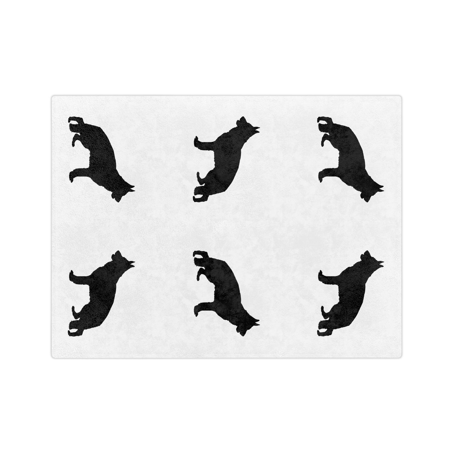 German Shepherd Silhouette Velveteen Microfiber Blanket