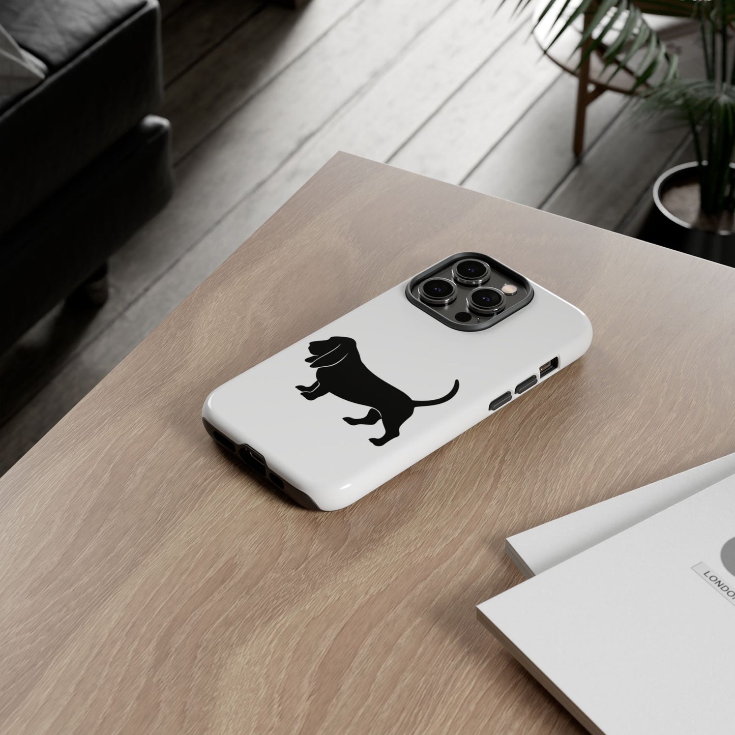 Basset Hound Silhouette iPhone Case