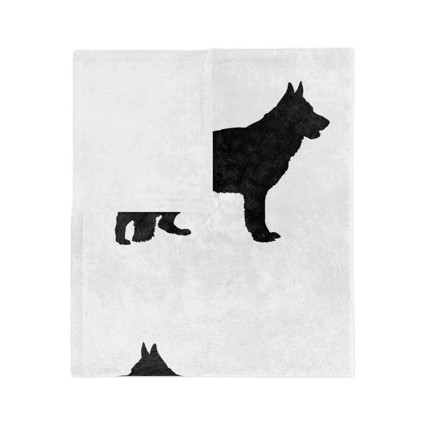 German Shepherd Silhouette Velveteen Microfiber Blanket