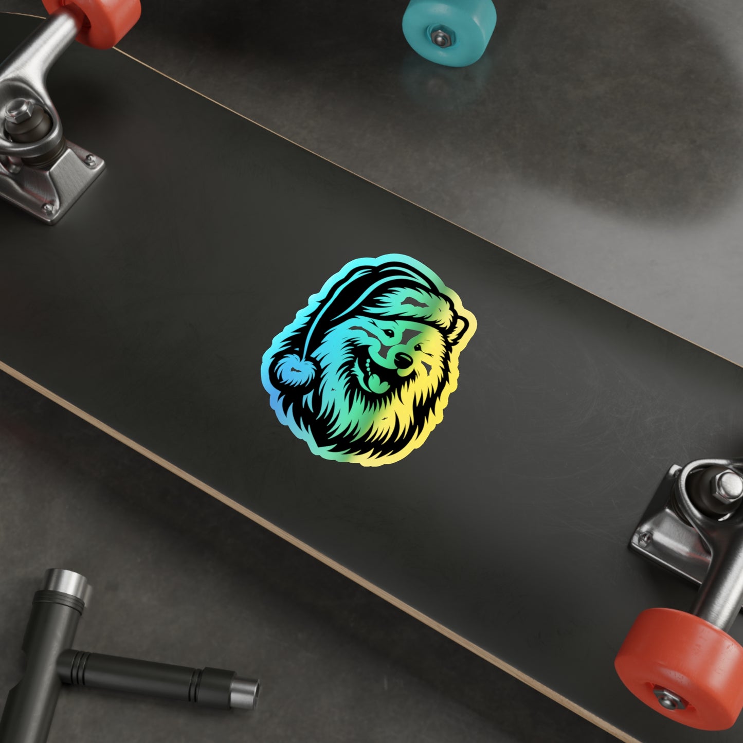 Santa Paws Samoyed Holographic Sticker