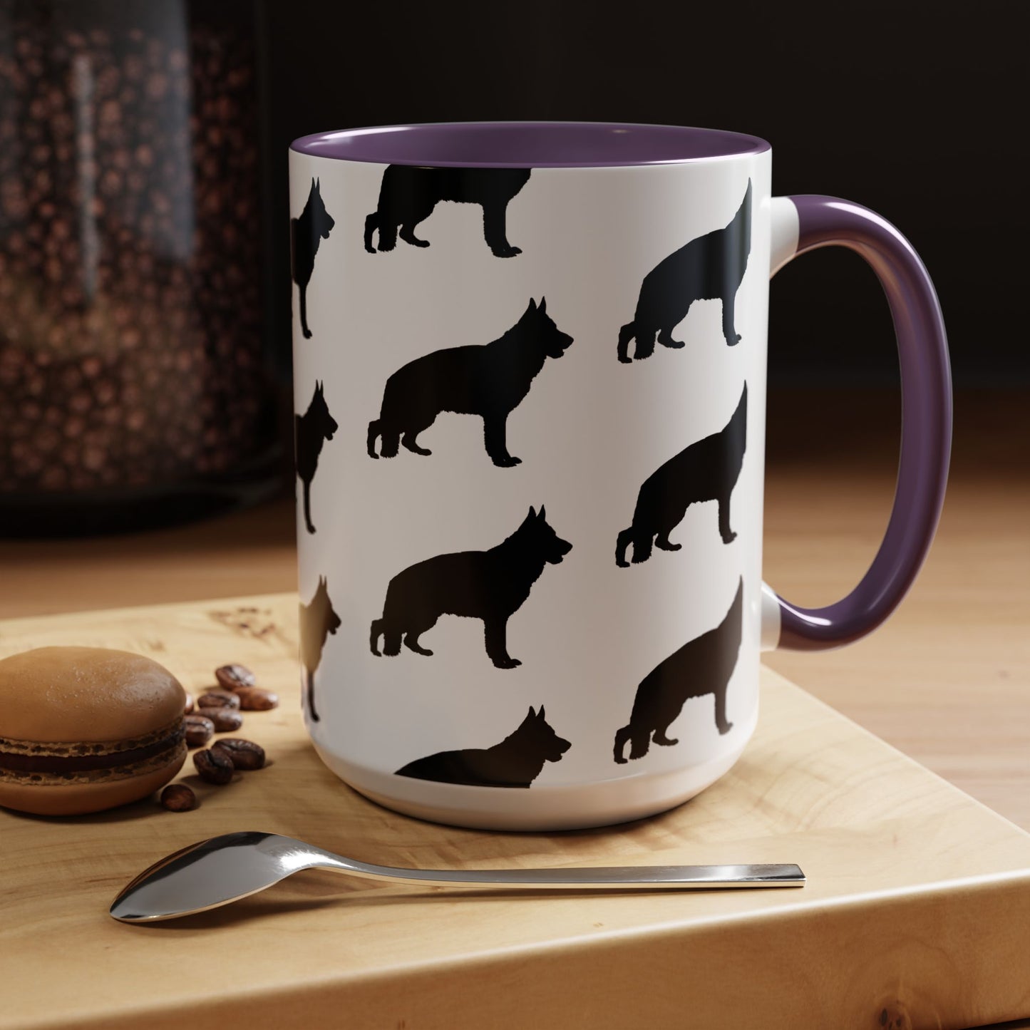 German Shepherd Silhouette 2-Tone Coffee Mug