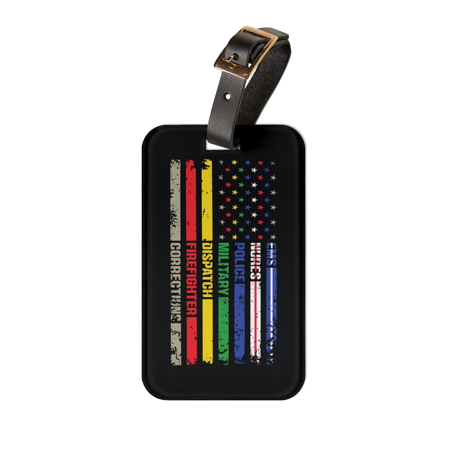 First Responder Leather Strap Luggage Tag