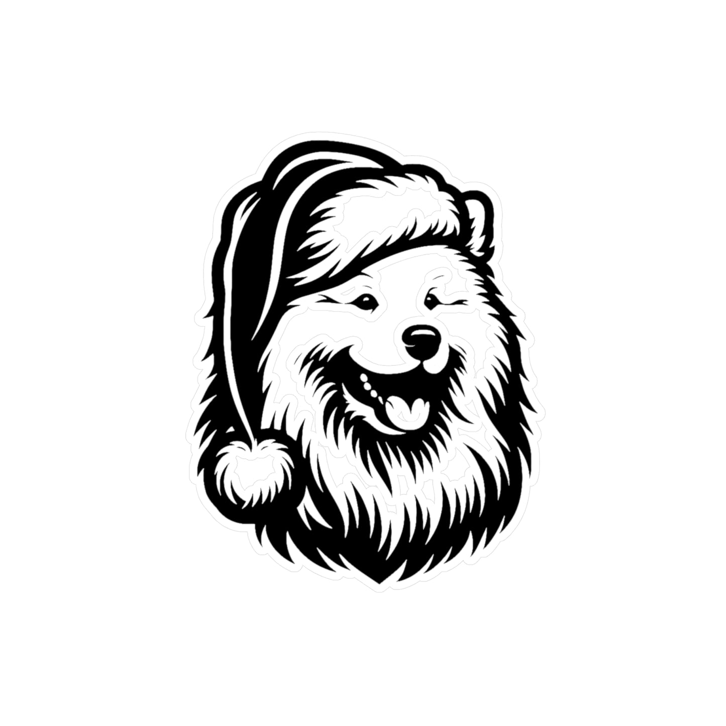 Santa Paws Samoyed Vinyl Decal