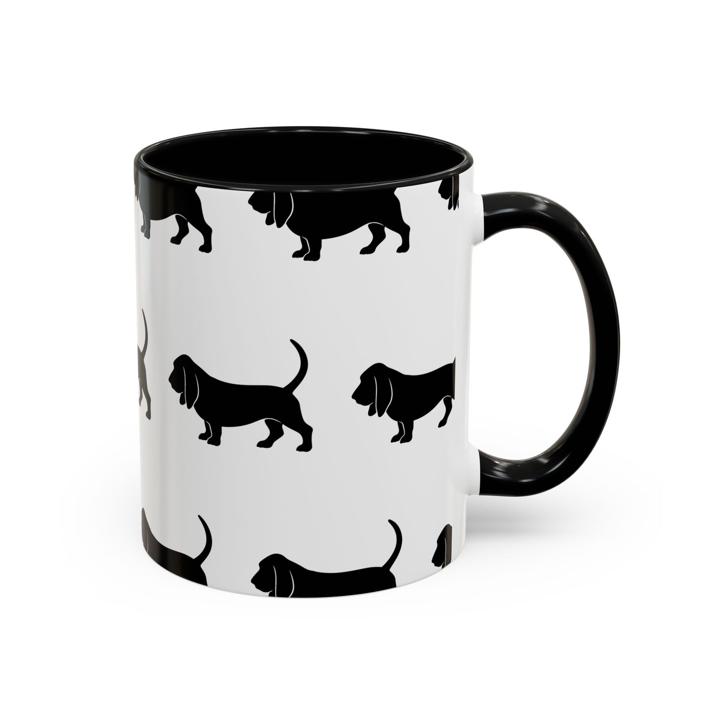 Basset Hound Silhouette 2-Tone Coffee Mug