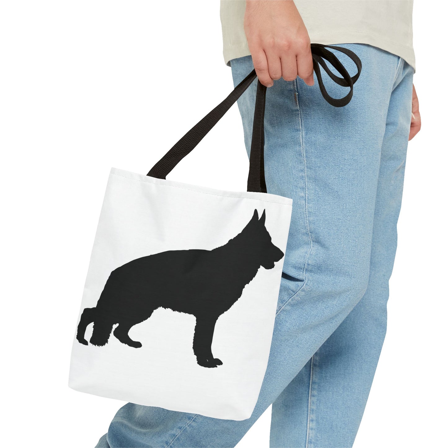 German Shepherd Silhouette Tote Bag