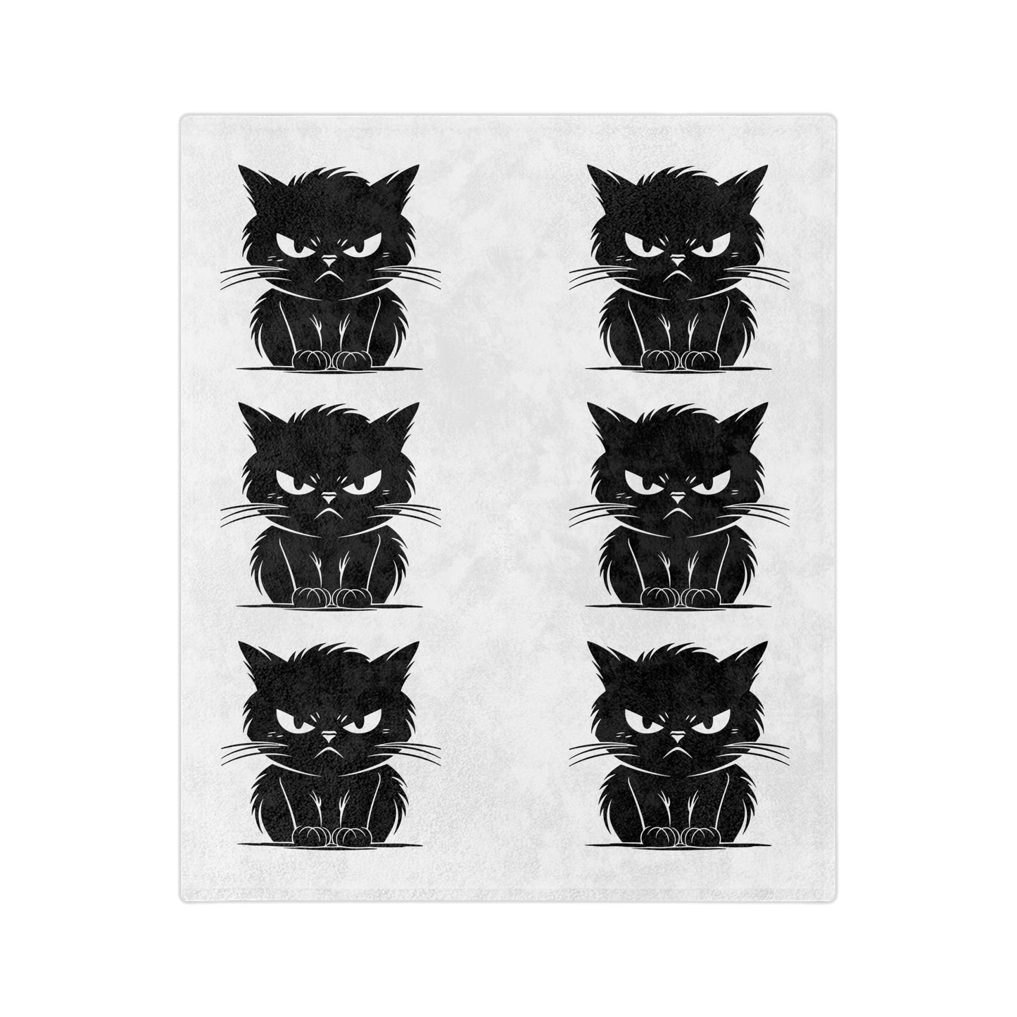 Angry Cat Velveteen Microfiber Blanket