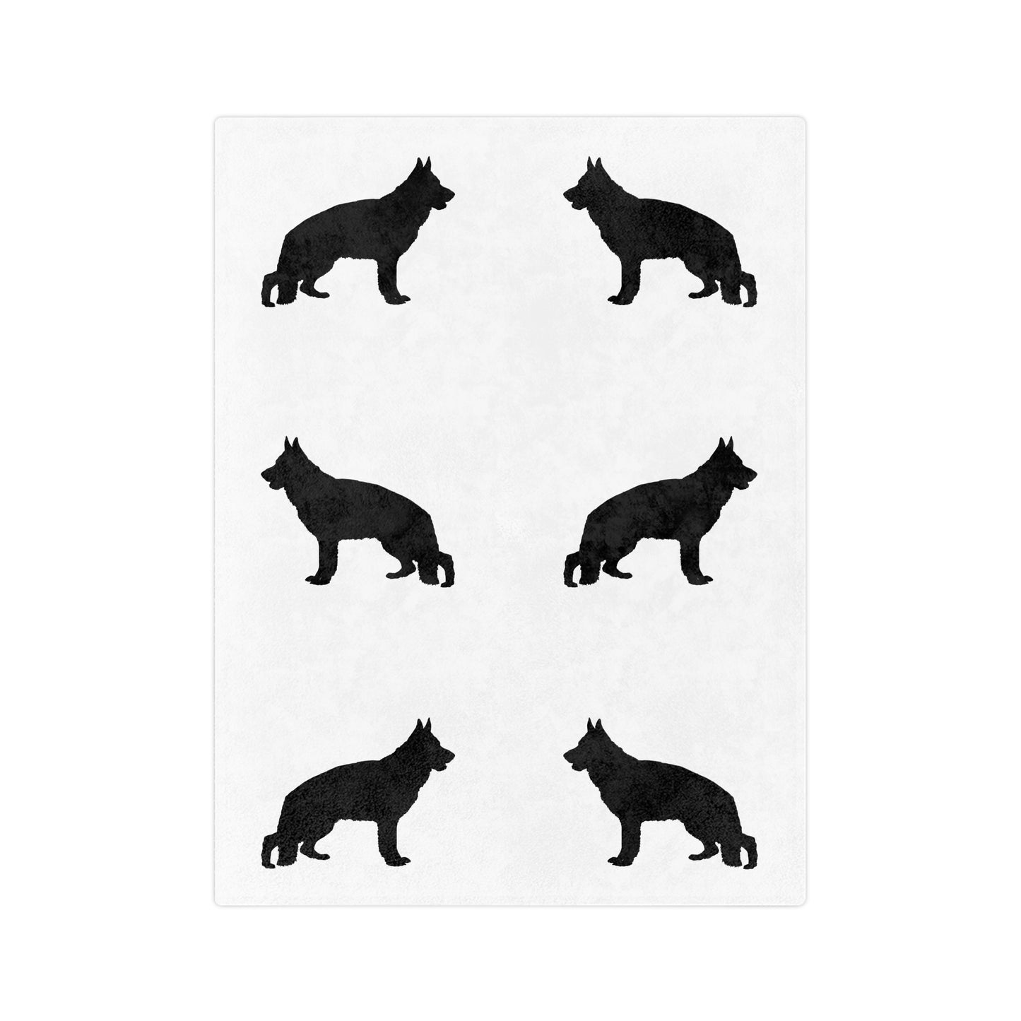 German Shepherd Silhouette Velveteen Microfiber Blanket