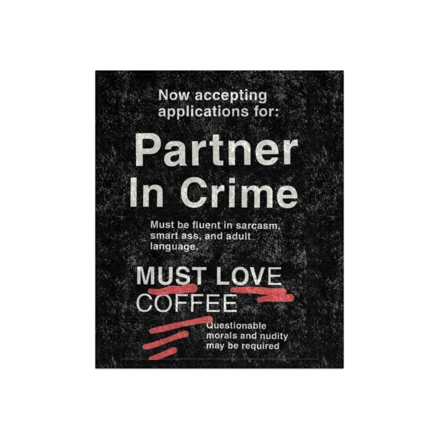 Partner In Crime Crushed Velvet Blanket