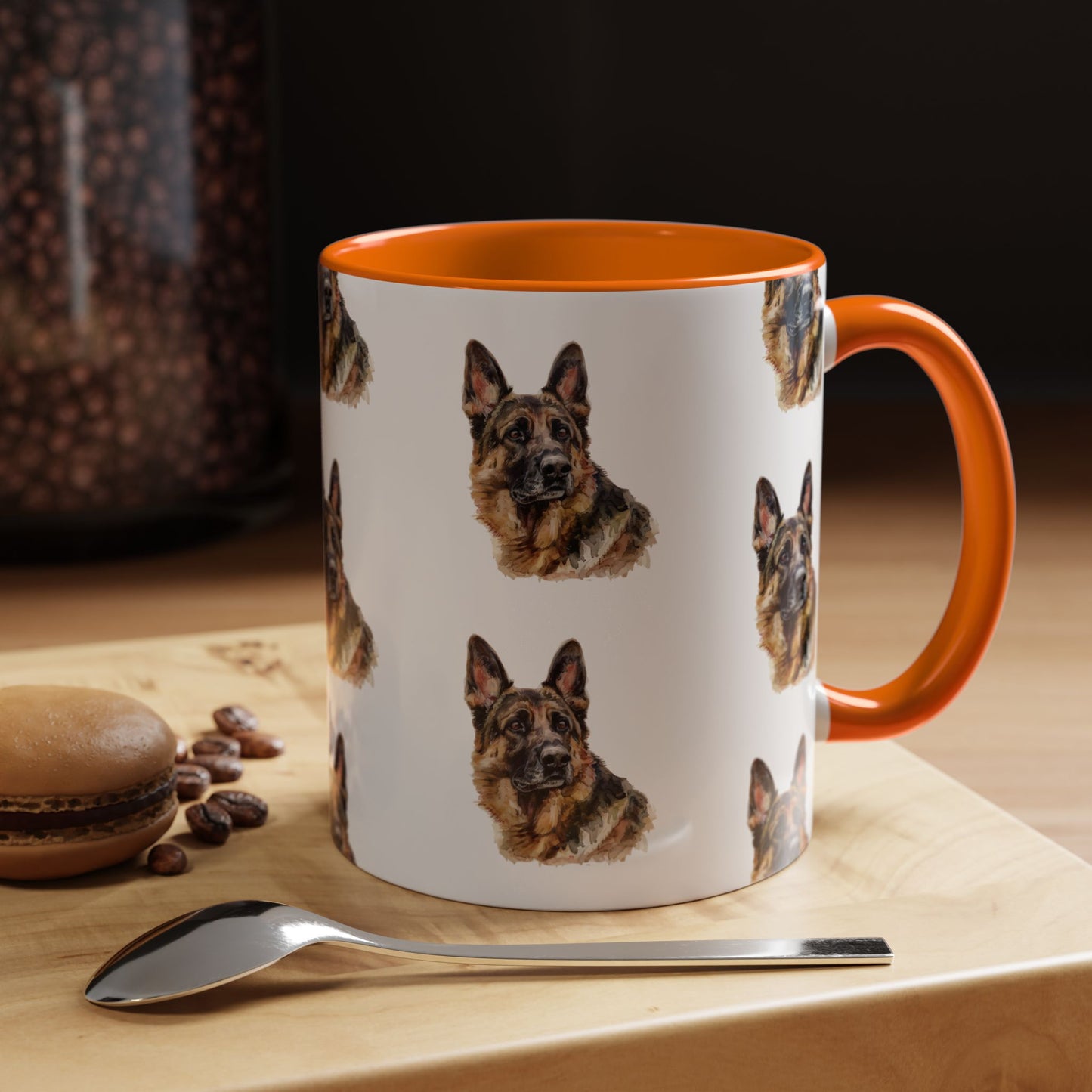 German Shepherd Head 2-Tone Coffee Mug