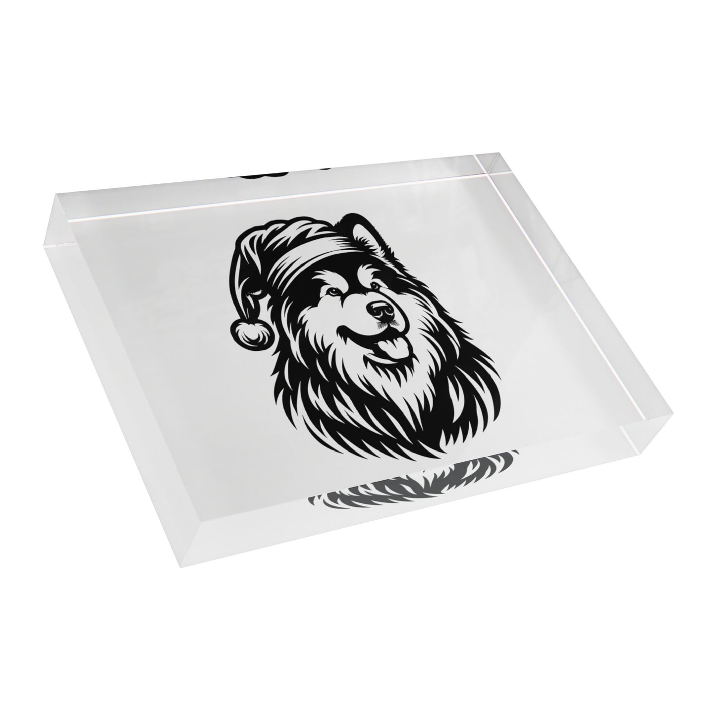 Santa Paws Malamute Acrylic Photo Block