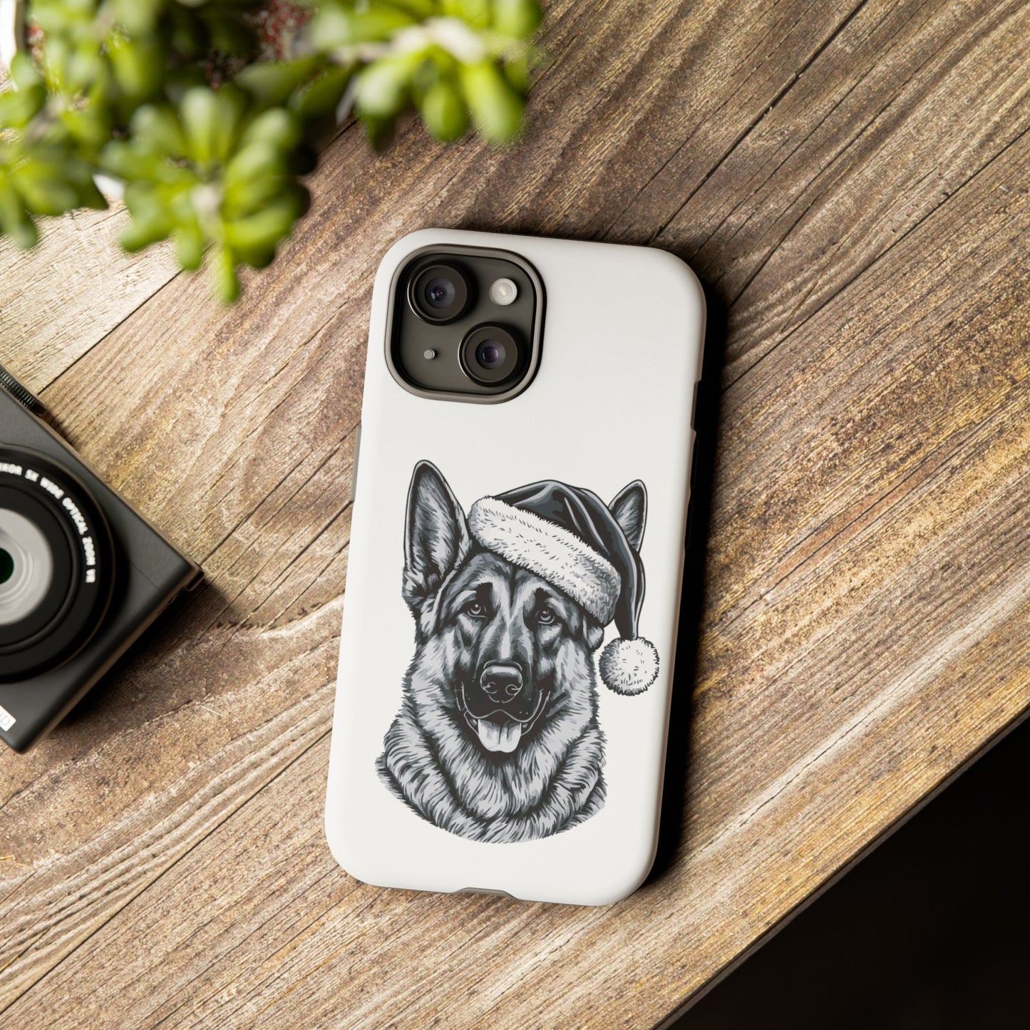 Santa Paws German Shepherd iPhone Case
