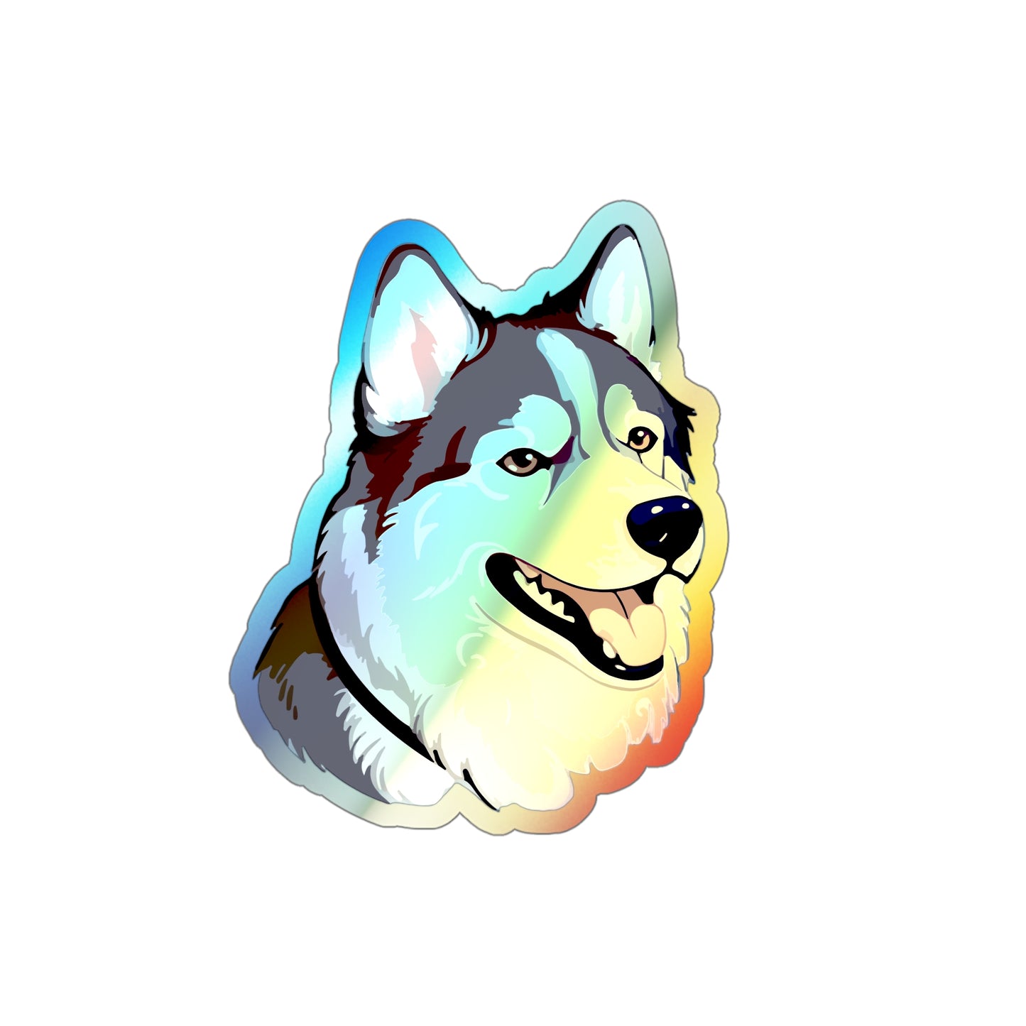 Malamute Head Holographic Sticker