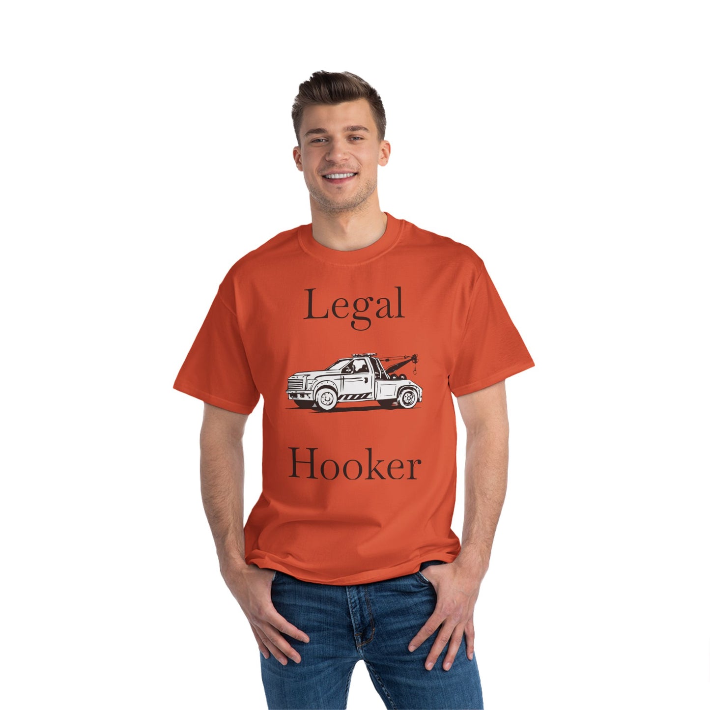 Legal H**ker Wheel Lift Tow Truck Men's Short-Sleeve Crewneck Tee