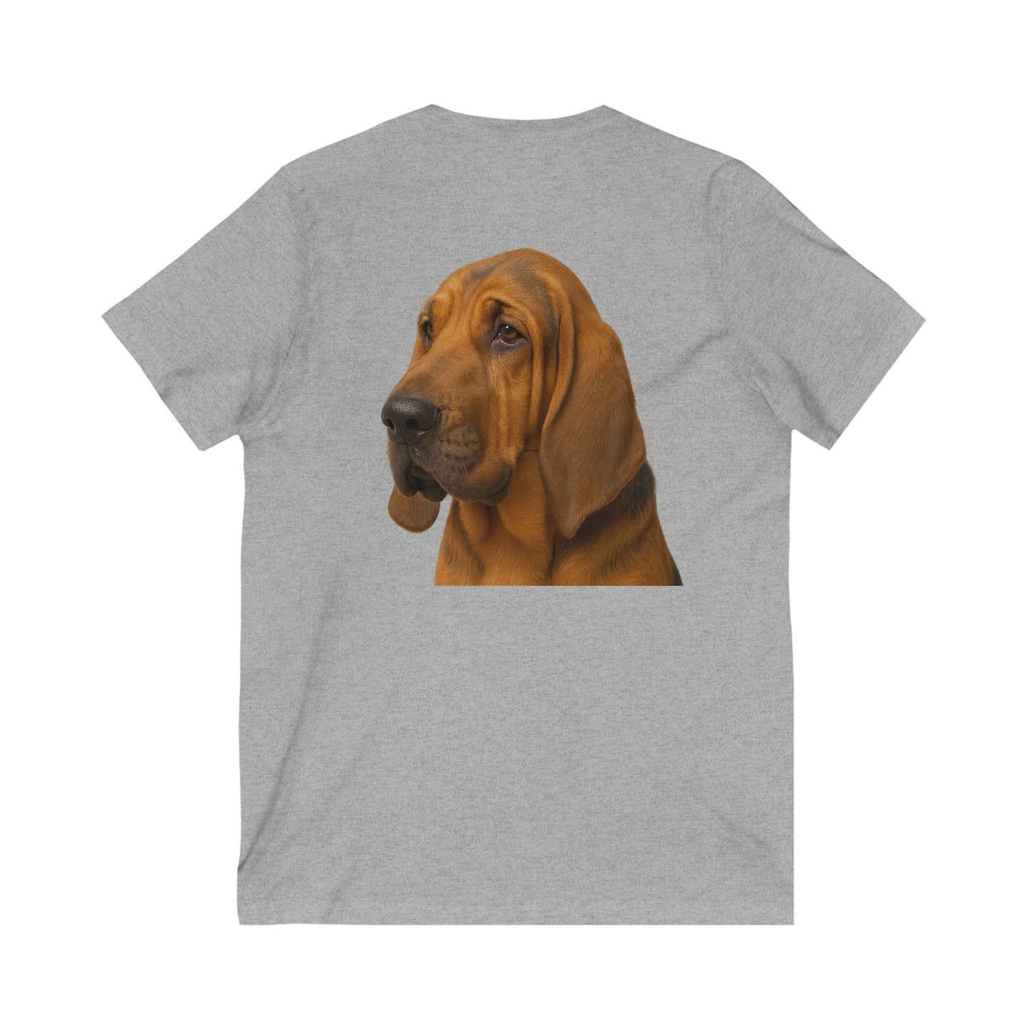 Bloodhound Head Unisex Short Sleeve V-Neck Tee
