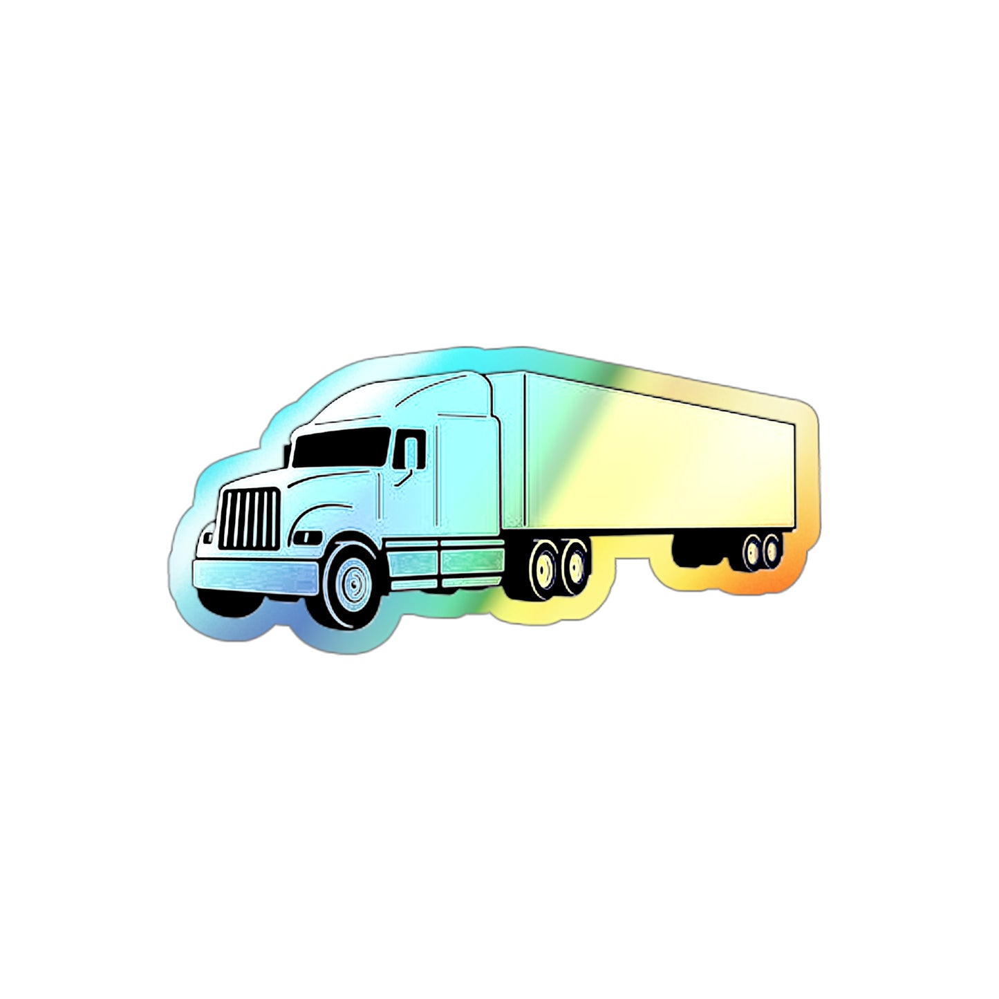 Semi Truck Holographic Sticker