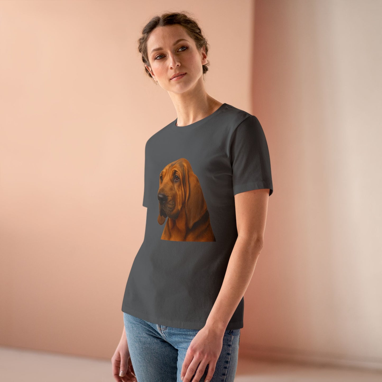 Bloodhound Head Women's Short Sleeve Crewneck Tee