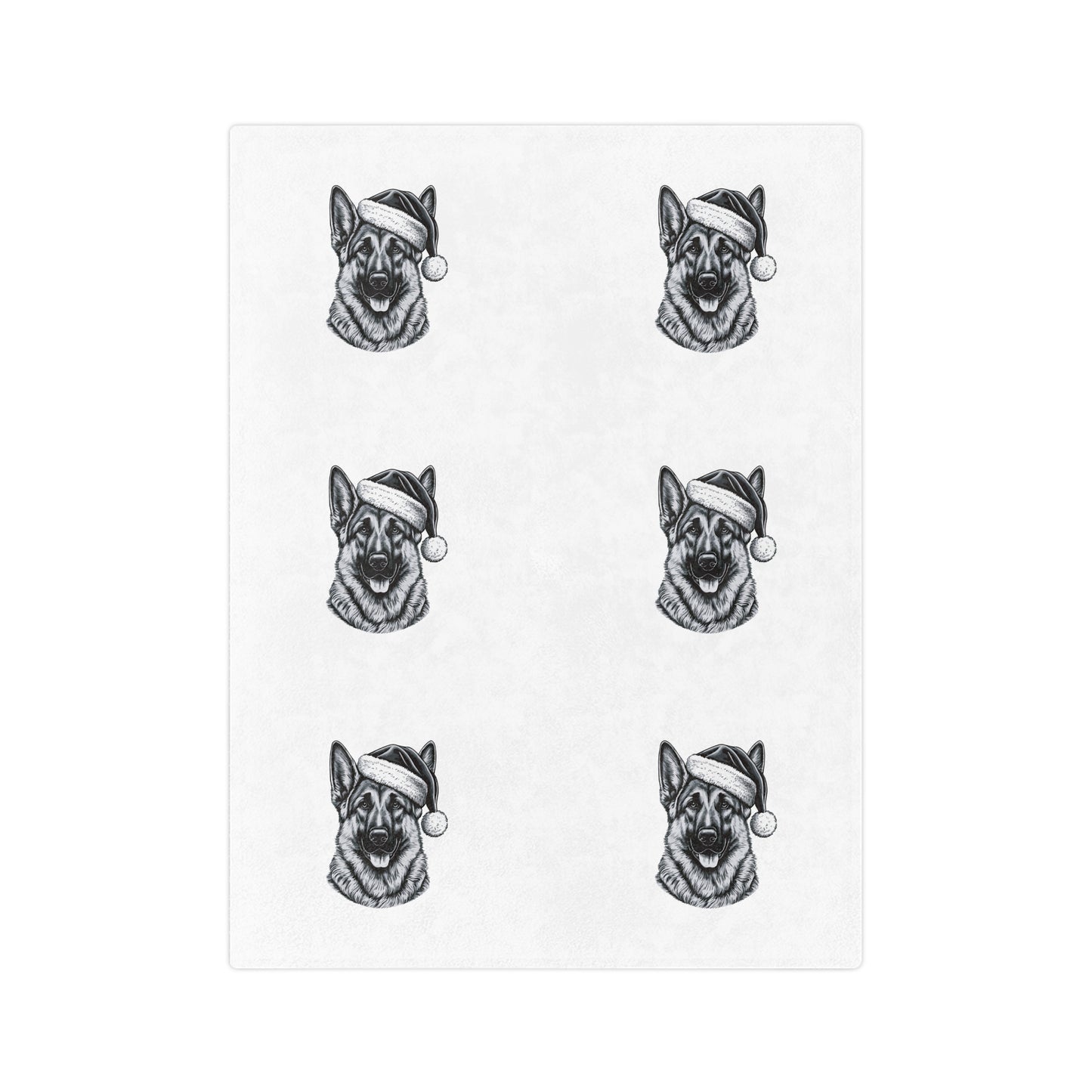 Santa Paws German Shepherd Velveteen Microfiber Blanket