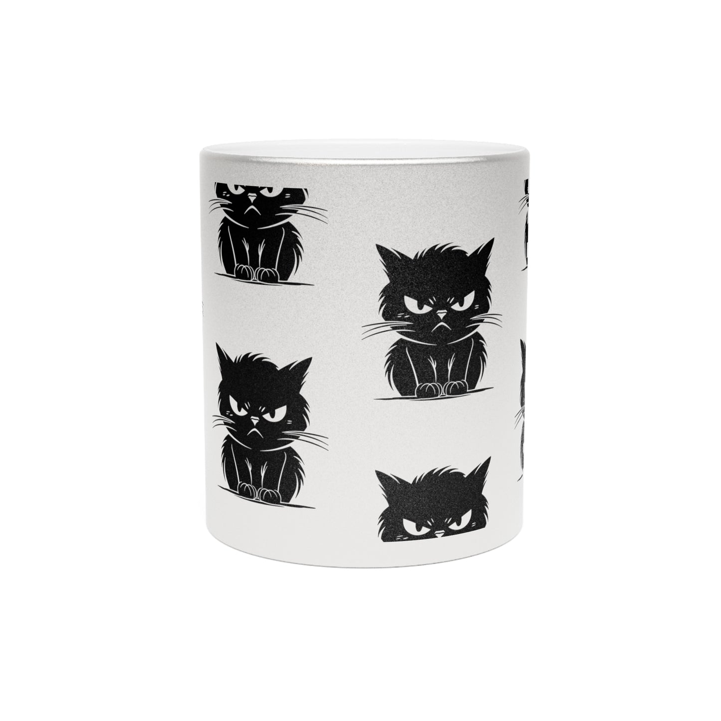 Angry Cat Metallic Coffee Mug