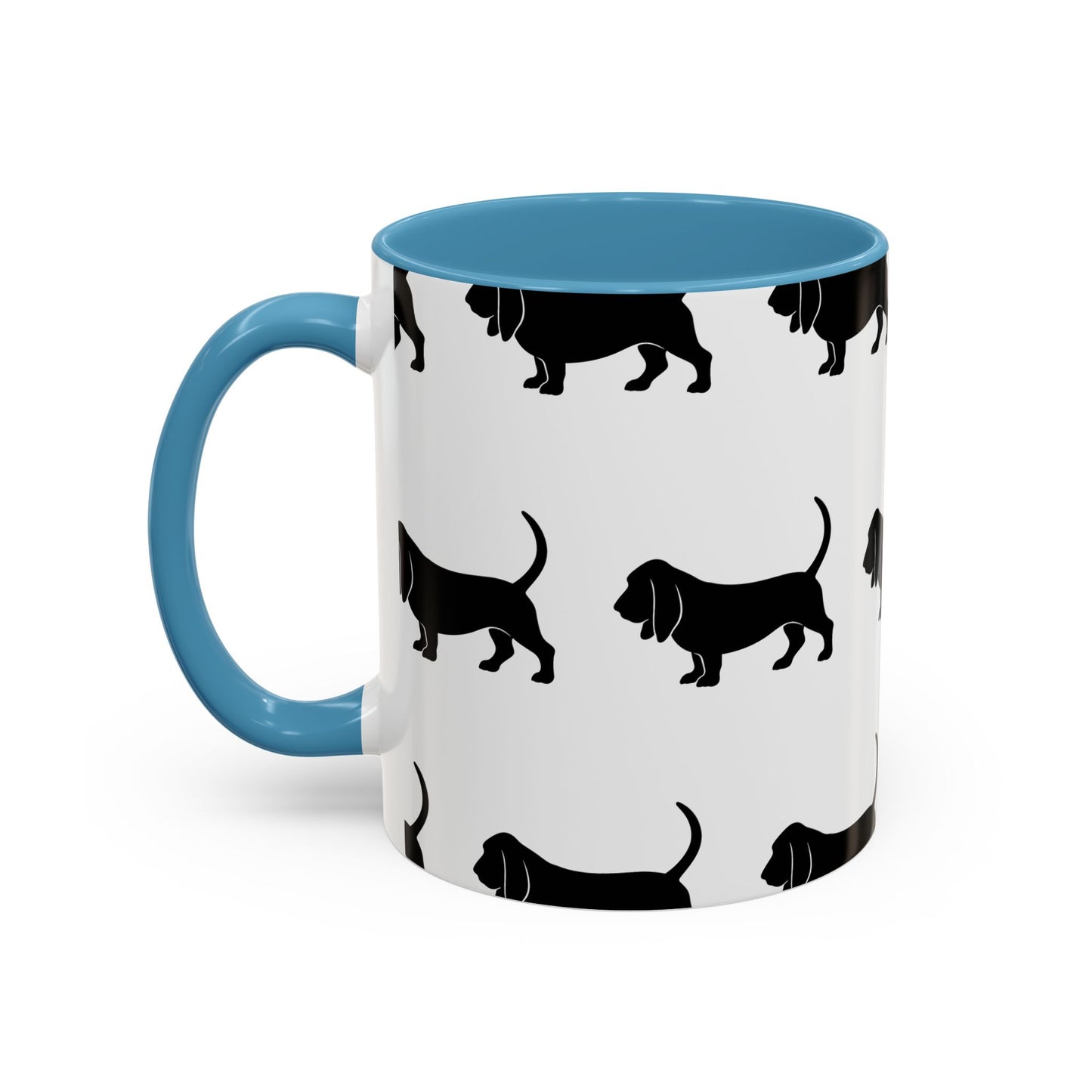 Basset Hound Silhouette 2-Tone Coffee Mug