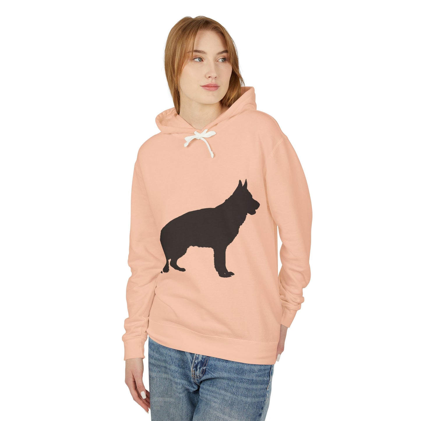 German Shepherd Silhouette Unisex Lightweight Hoodie