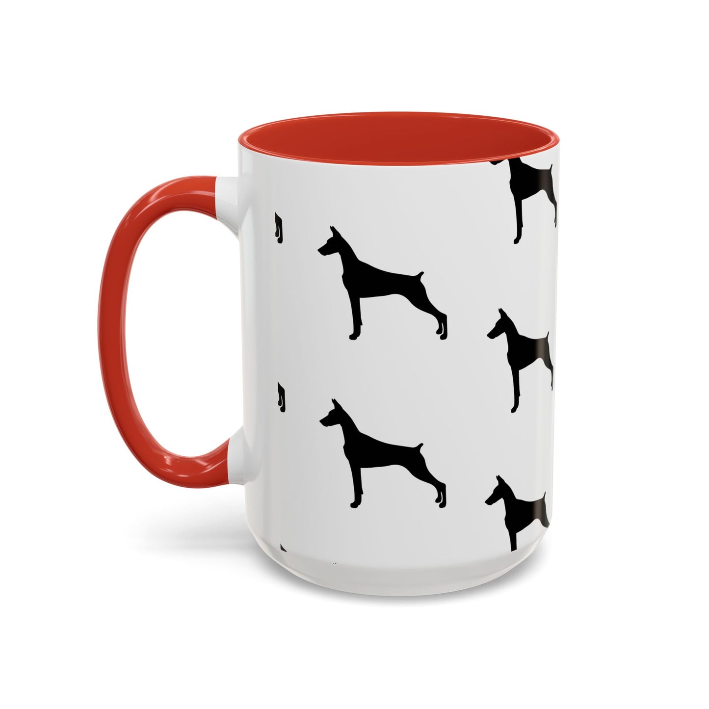 Doberman Silhouette 2-Tone Coffee Mug
