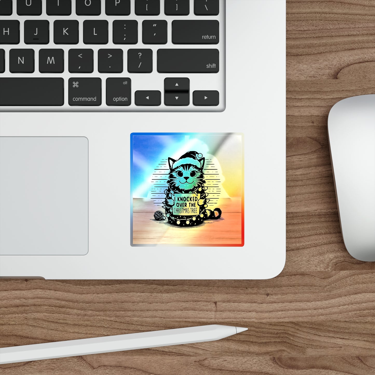 Naughty Cat Holographic Sticker