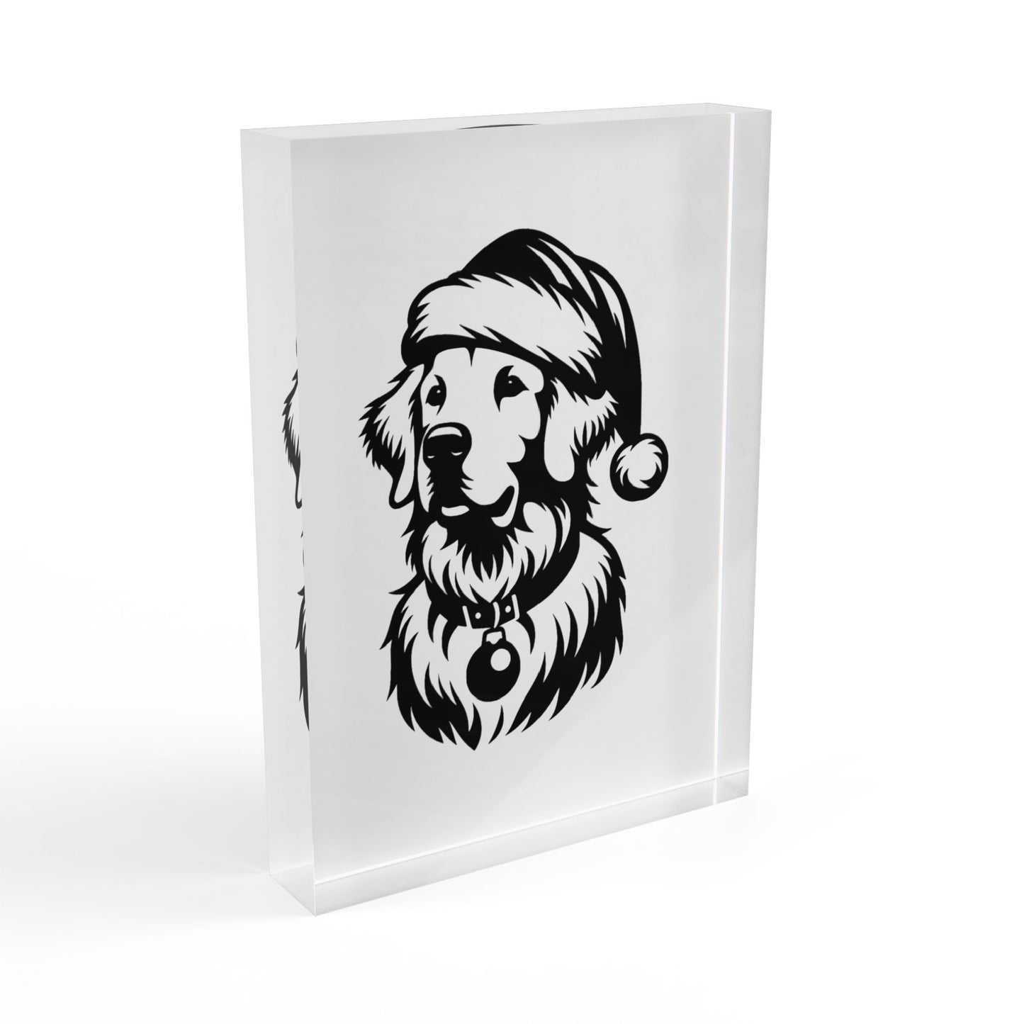 Santa Paws Golden Acrylic Photo Block