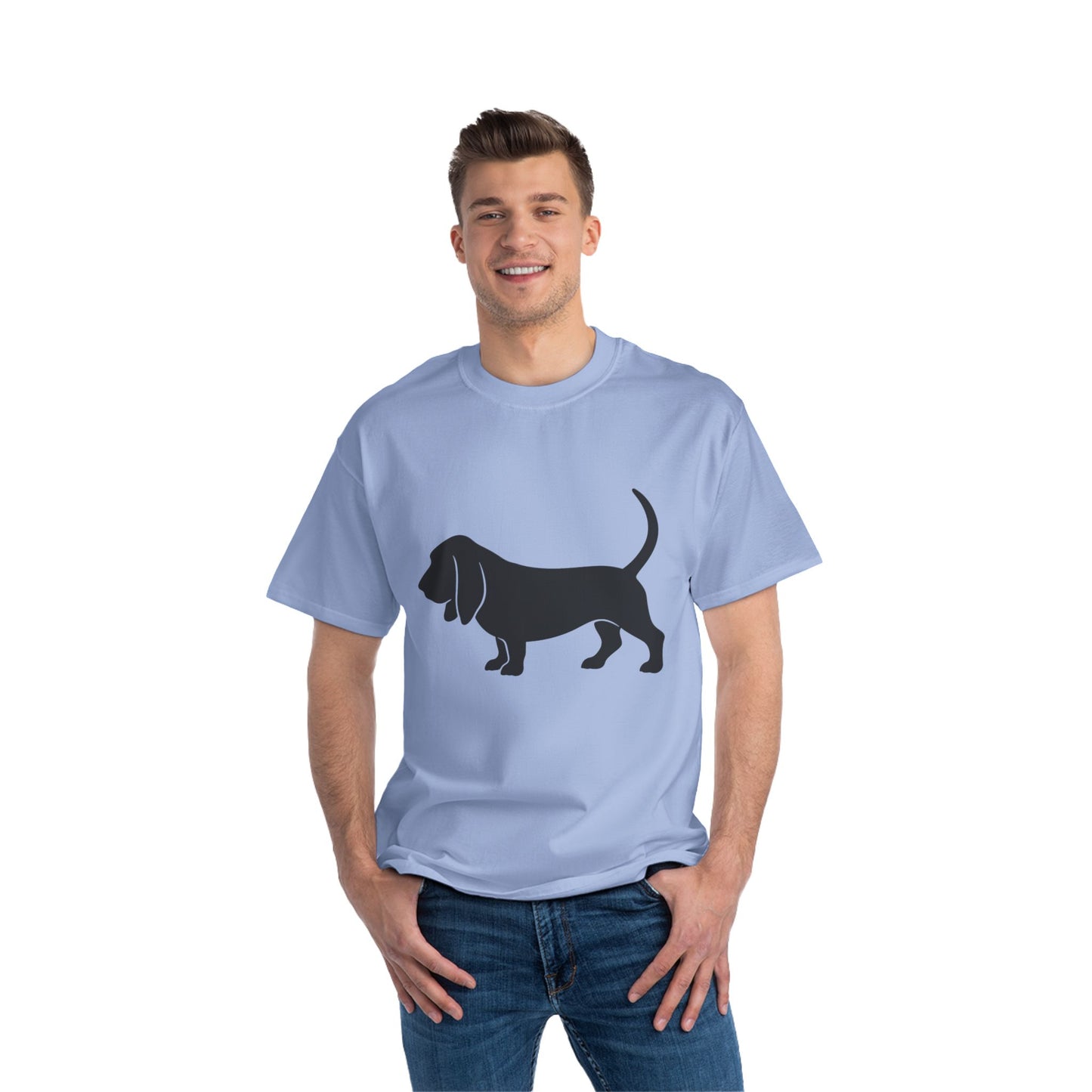 Basset Hound Silhouette Men's Short-Sleeve Crewneck Tee