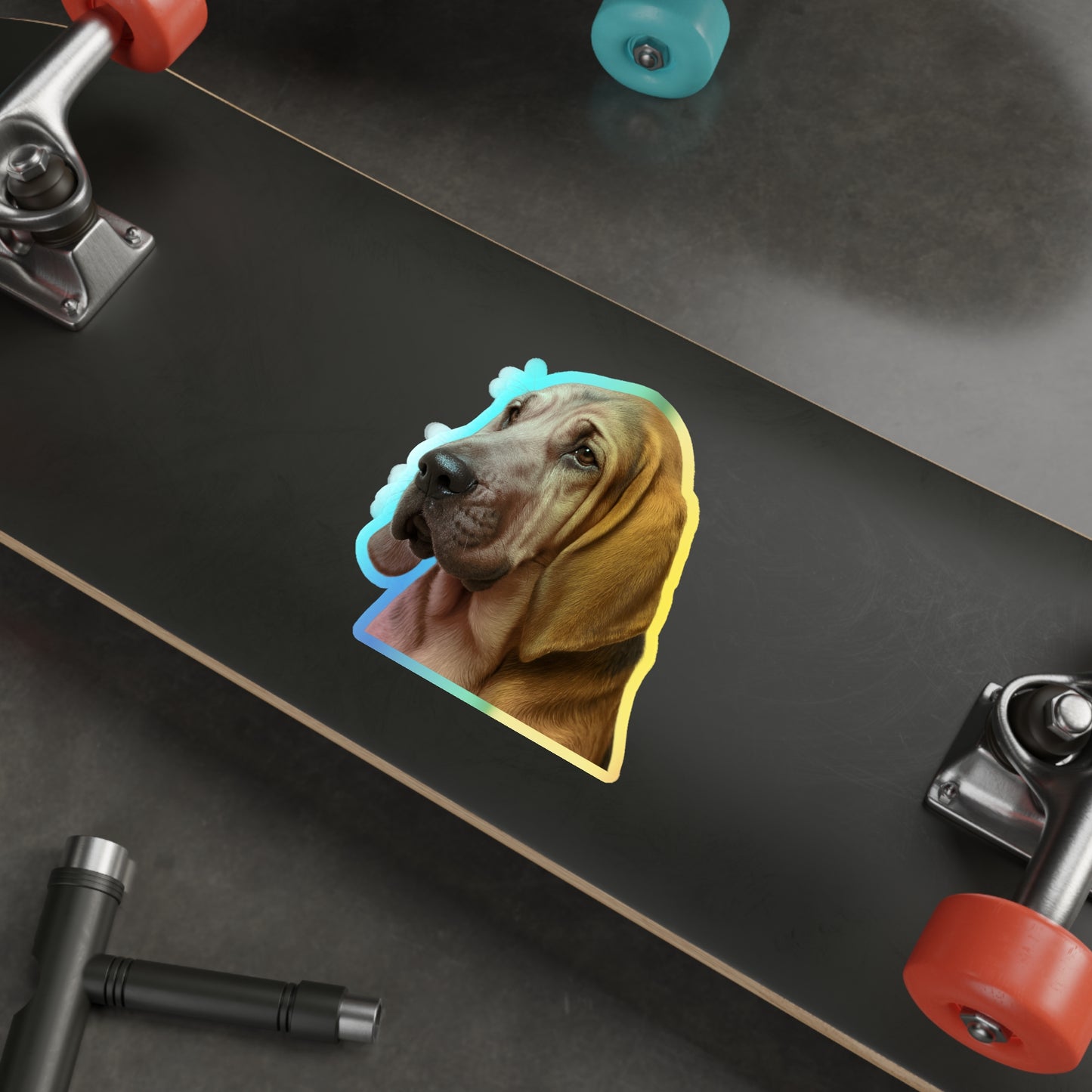 Bloodhound Head Holographic Sticker
