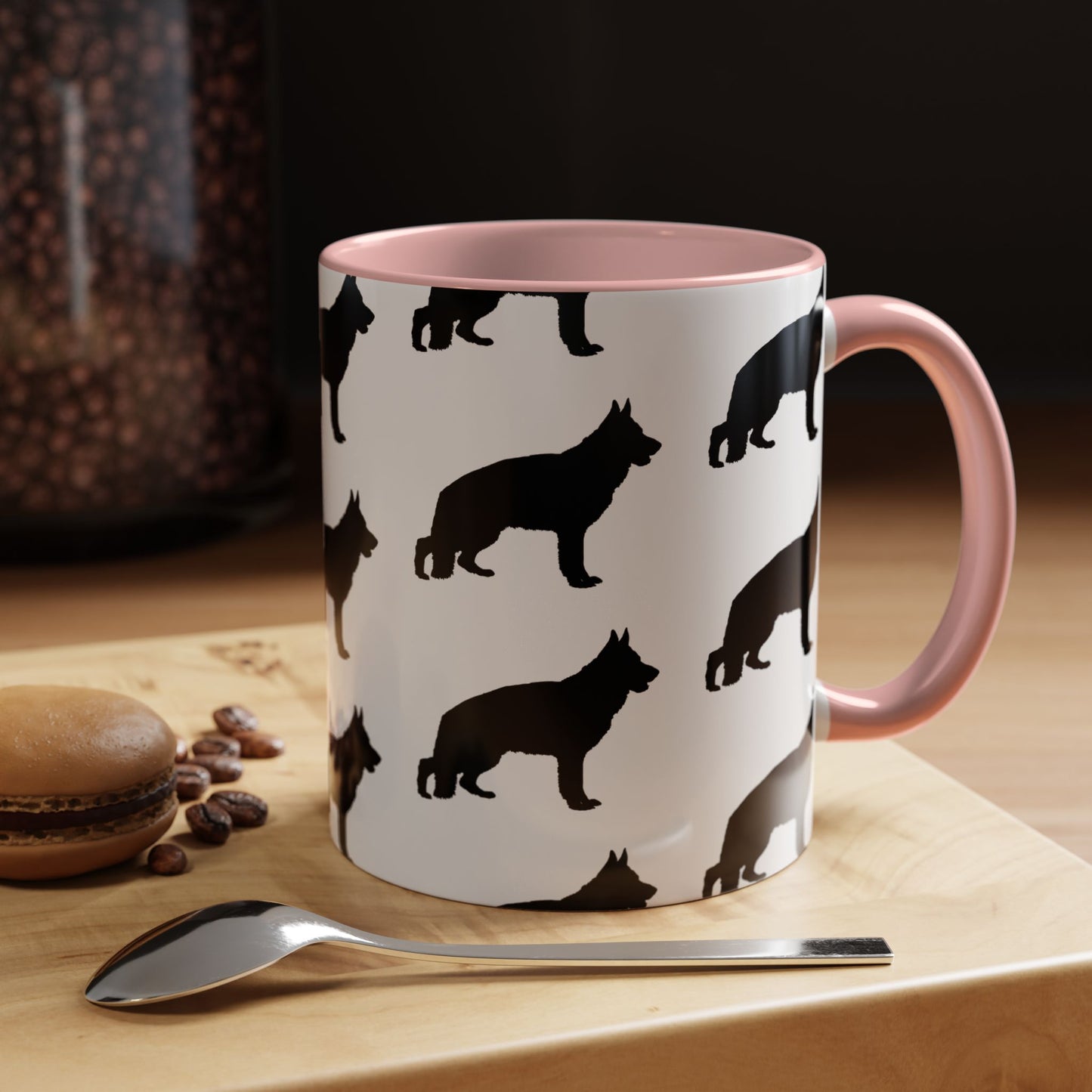 German Shepherd Silhouette 2-Tone Coffee Mug