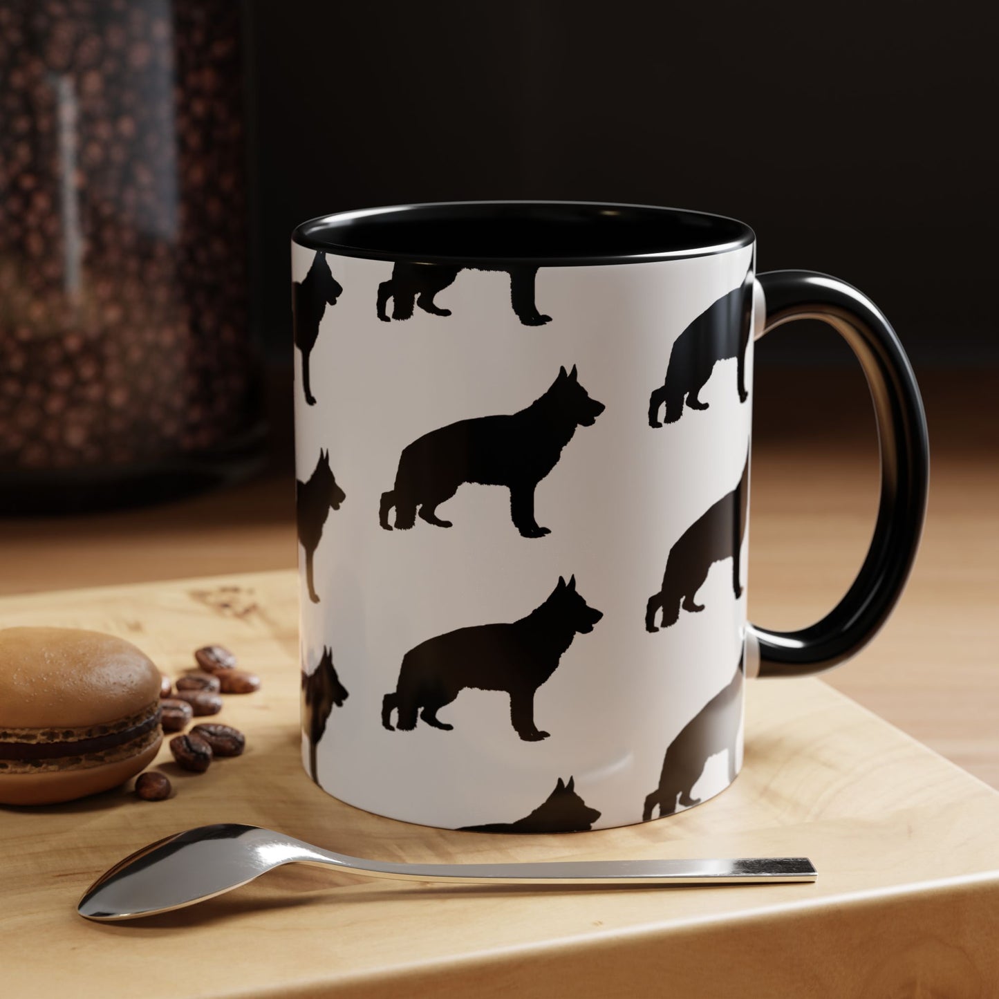 German Shepherd Silhouette 2-Tone Coffee Mug