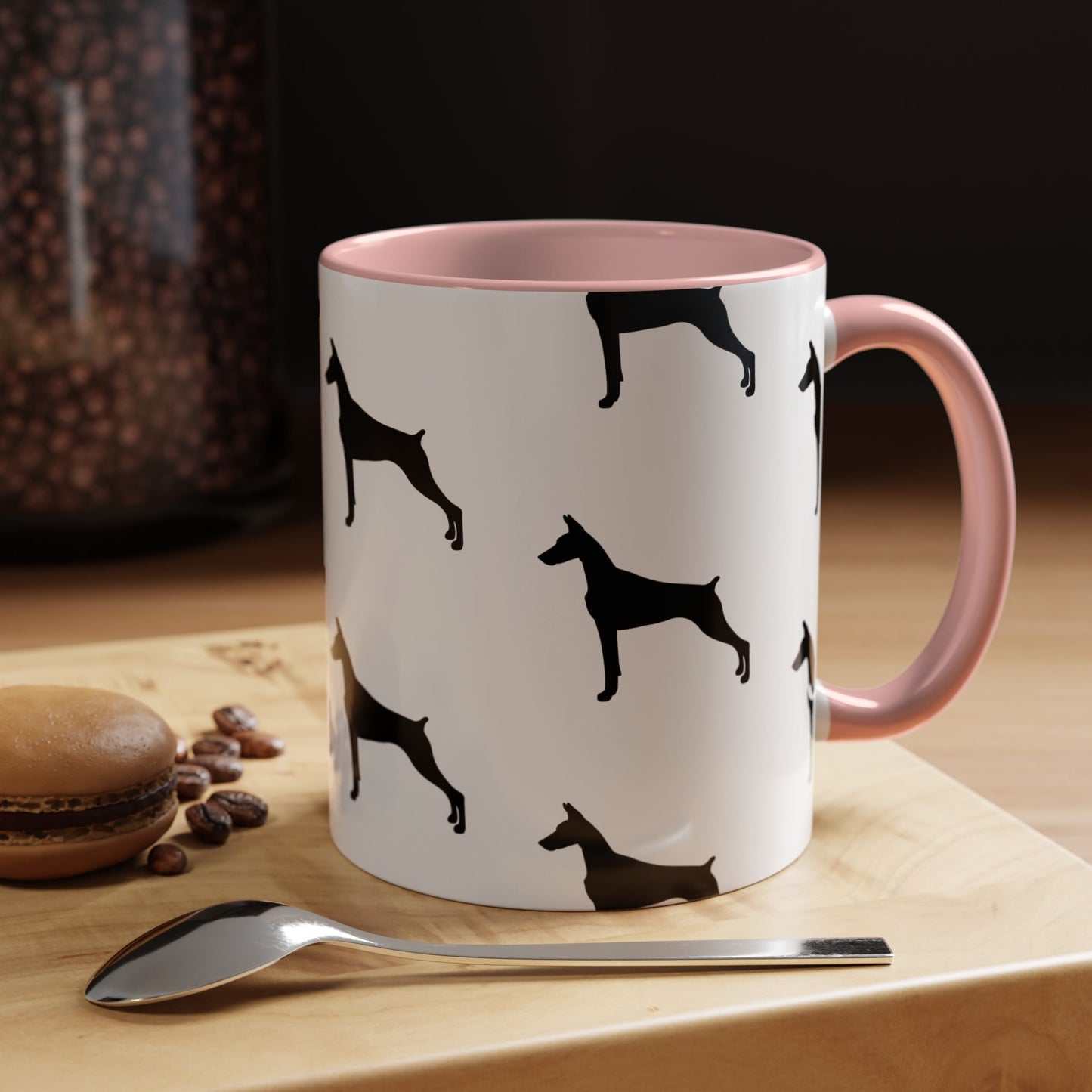 Doberman Silhouette 2-Tone Coffee Mug