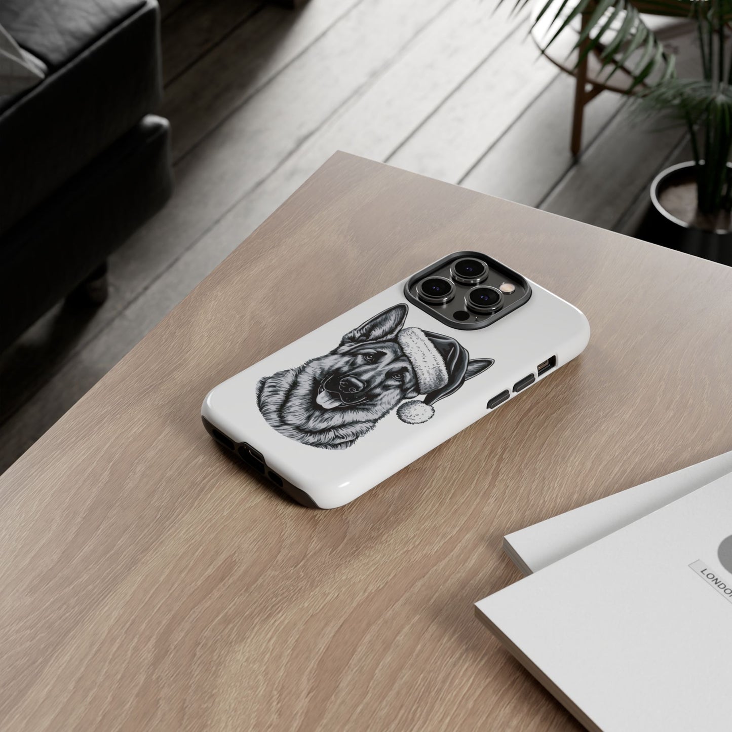 Santa Paws German Shepherd iPhone Case