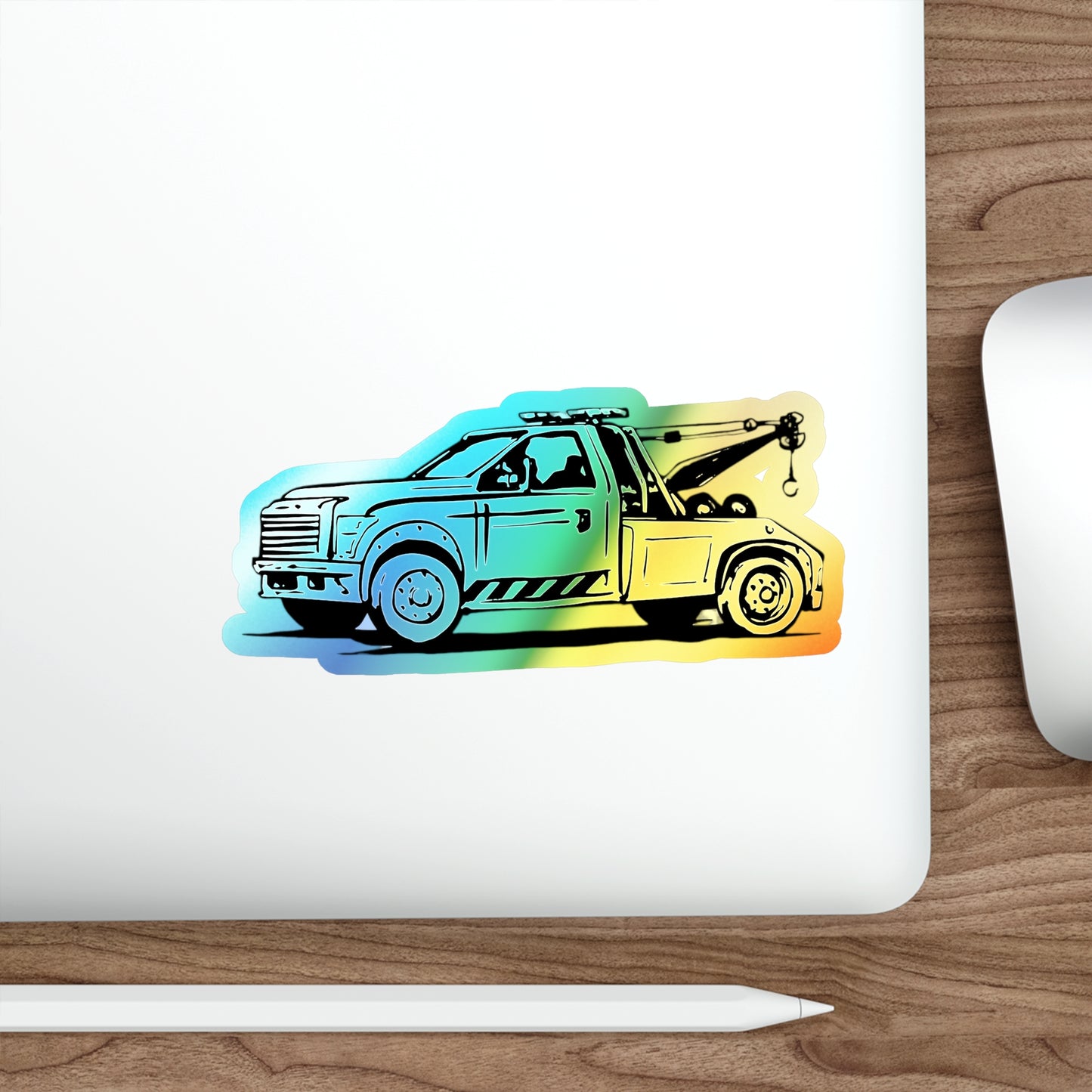 Wheel Lift Tow Truck Holographic Sticker