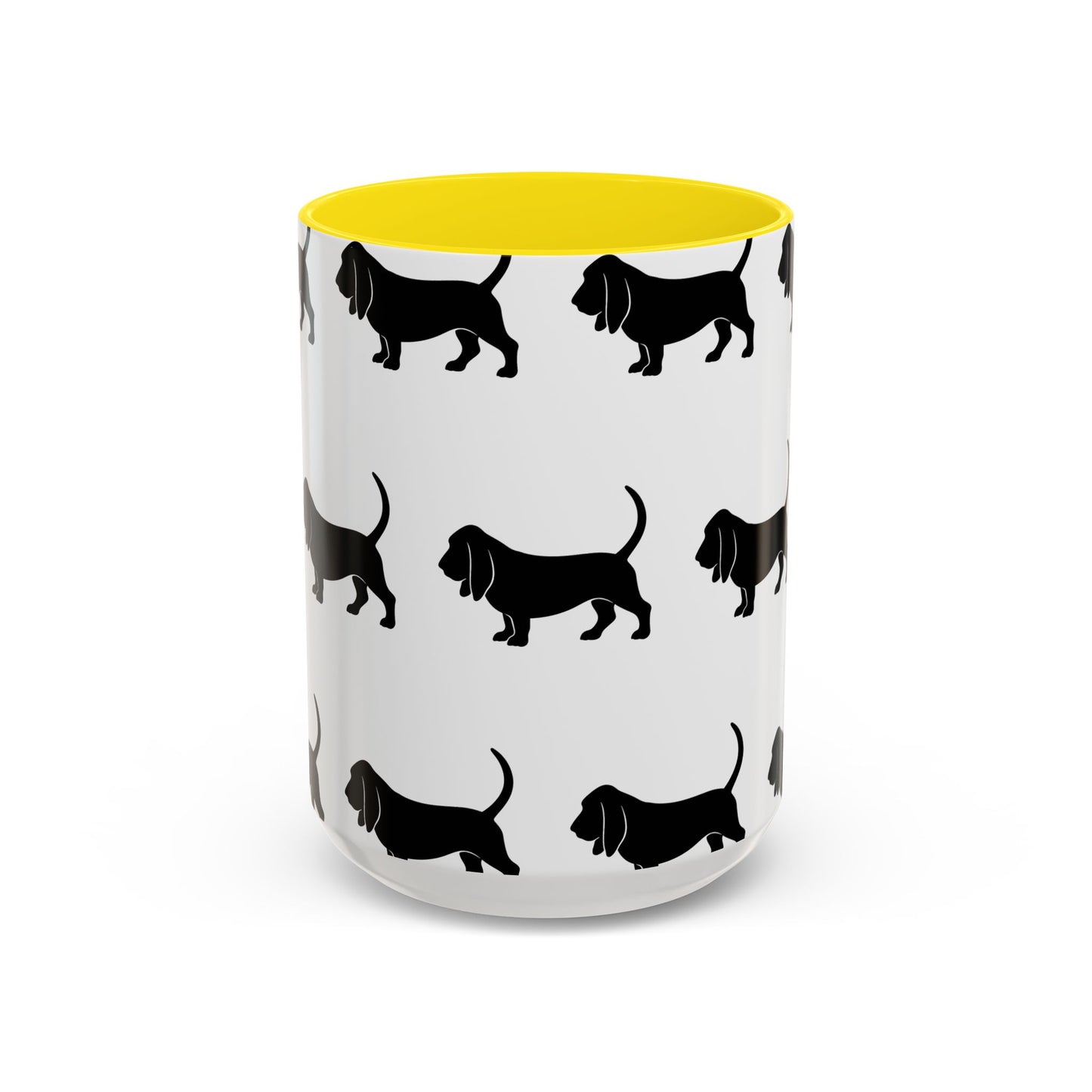 Basset Hound Silhouette 2-Tone Coffee Mug