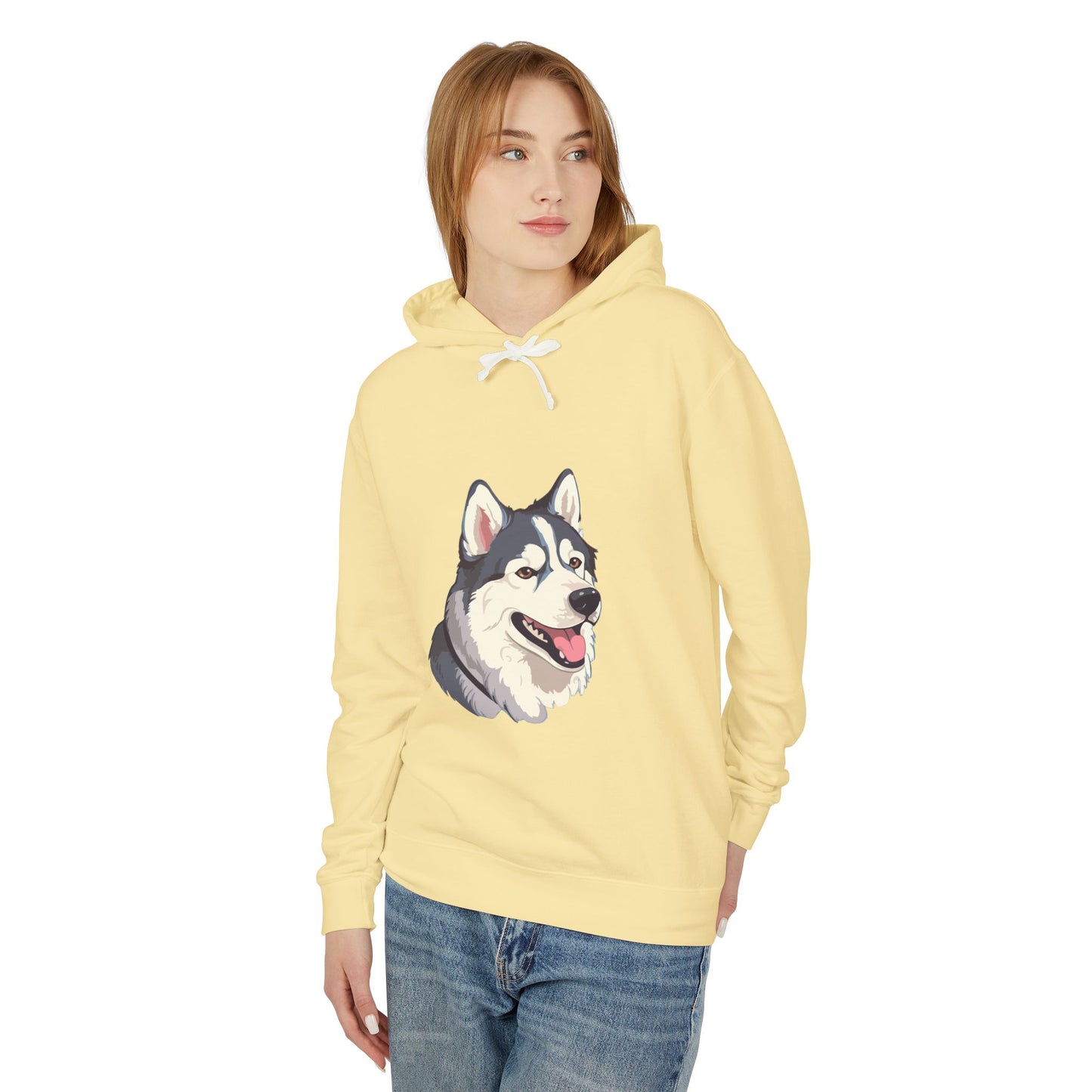 Malamute Head Unisex Lightweight Hoodie