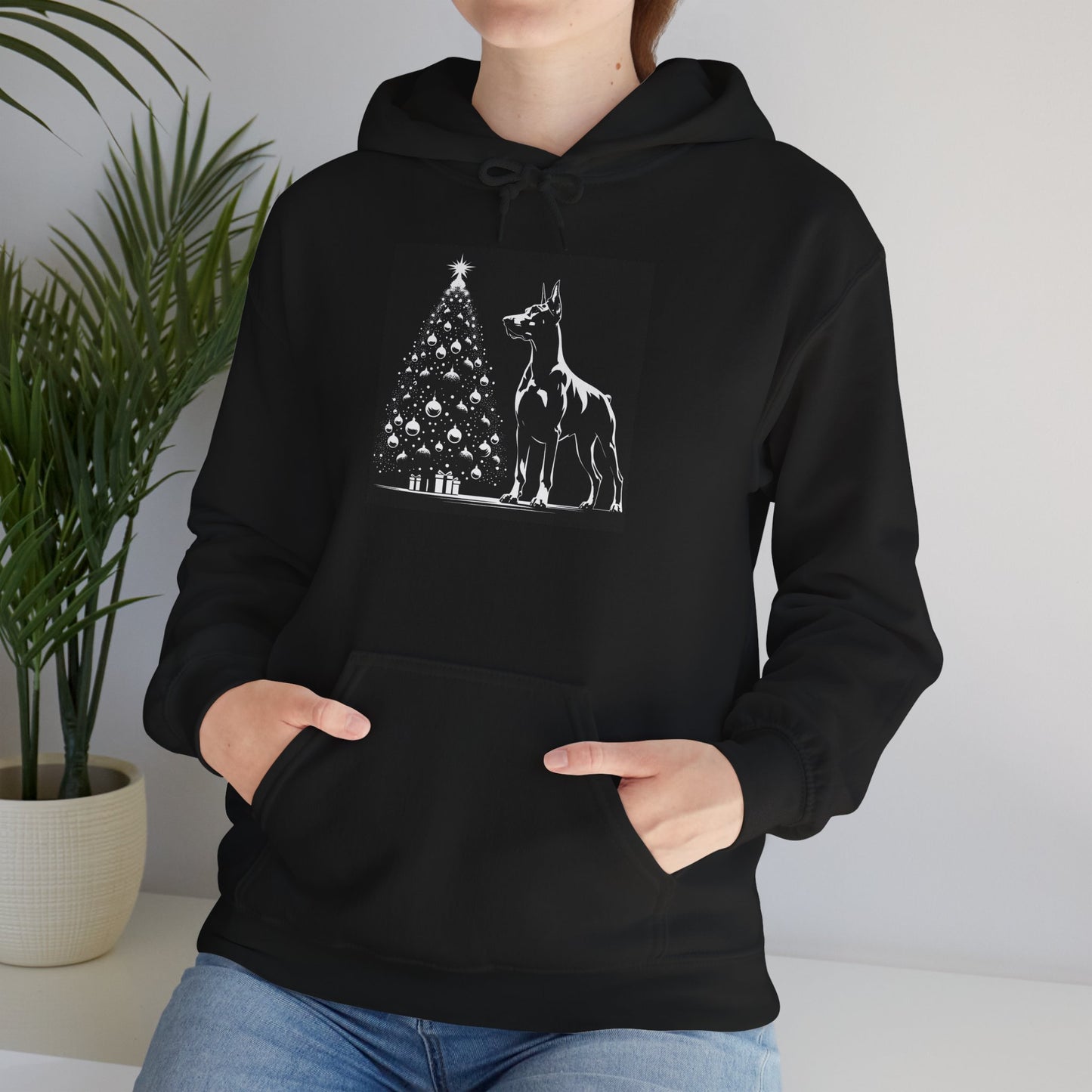 Doberman Christmas Tree Unisex Hoodie