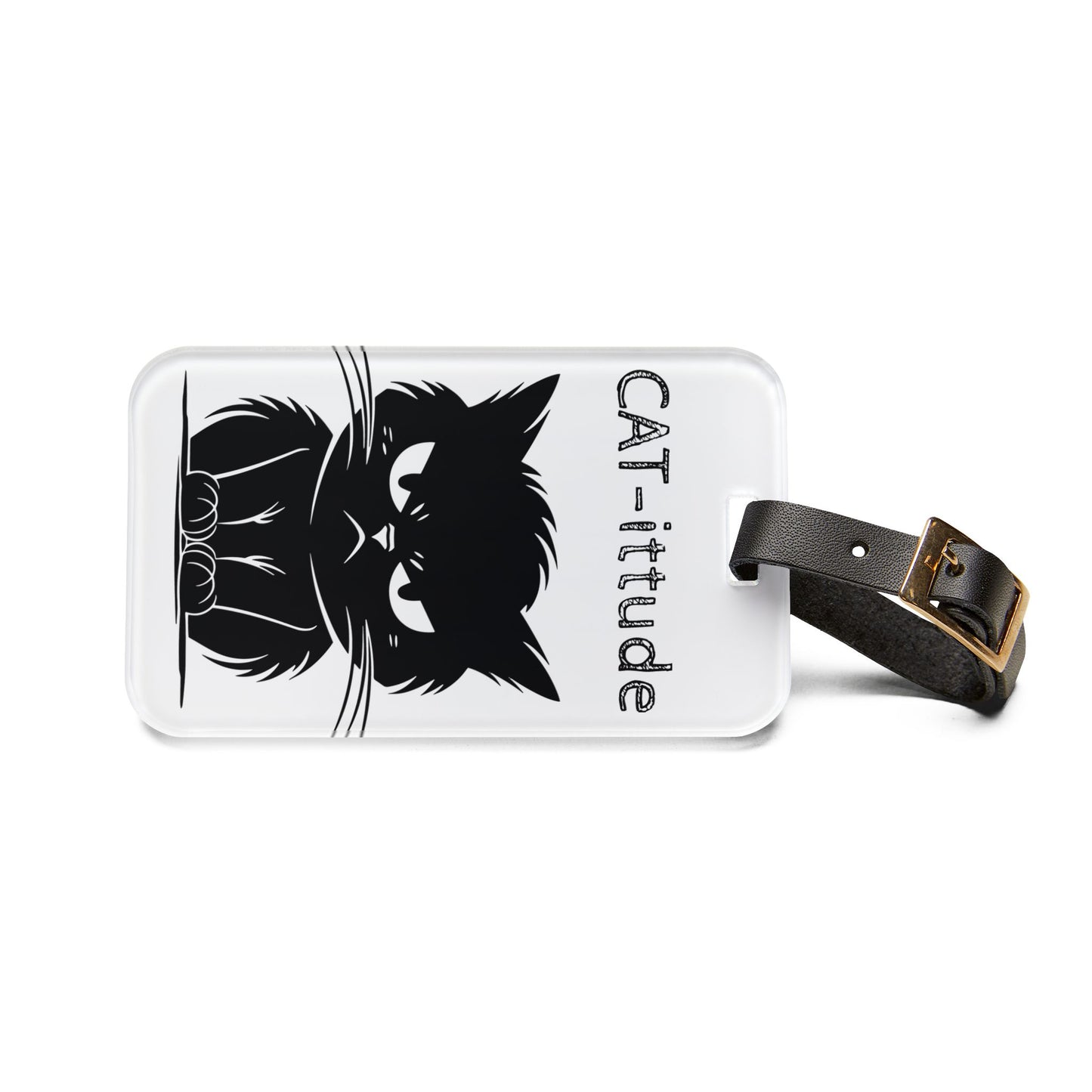 CAT-ittude Leather Strap Luggage Tag