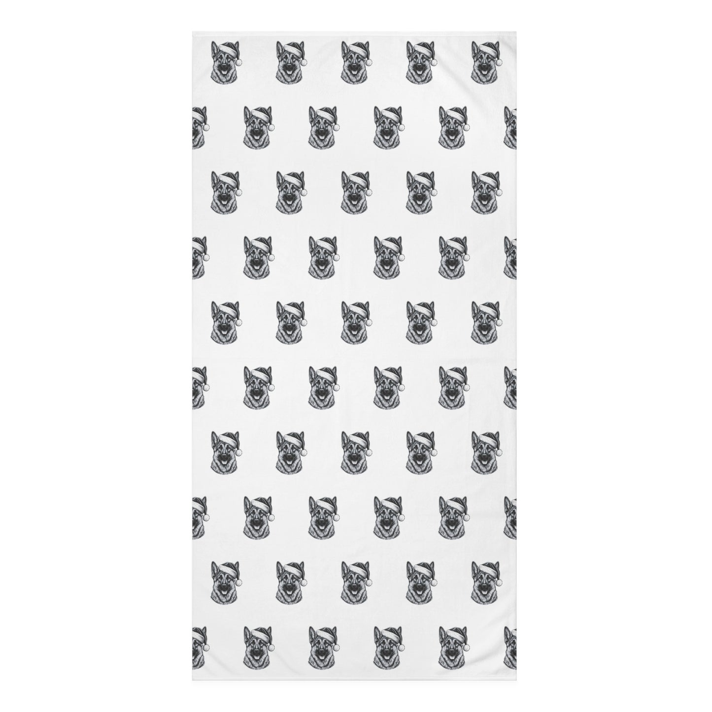 Santa Paws German Shepherd Mink-Cotton Beach Towel