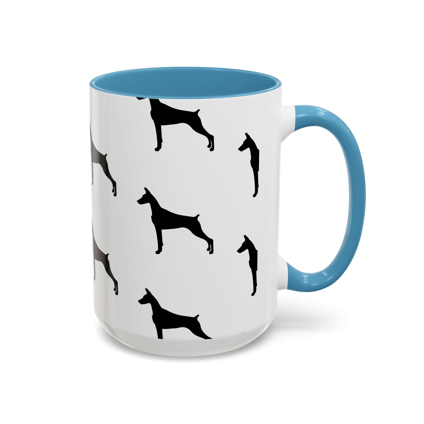 Doberman Silhouette 2-Tone Coffee Mug