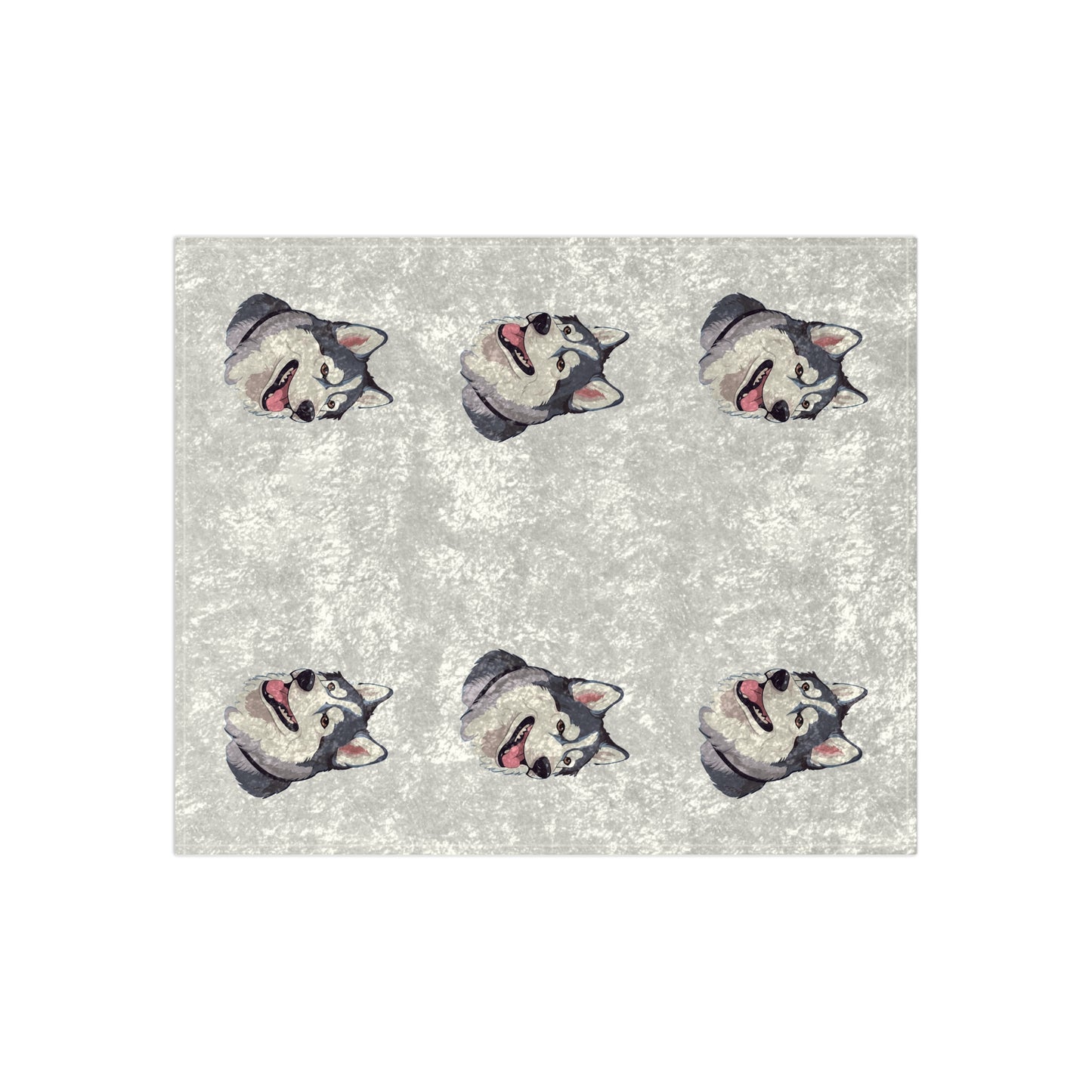 Malamute Head Crushed Velvet Blanket