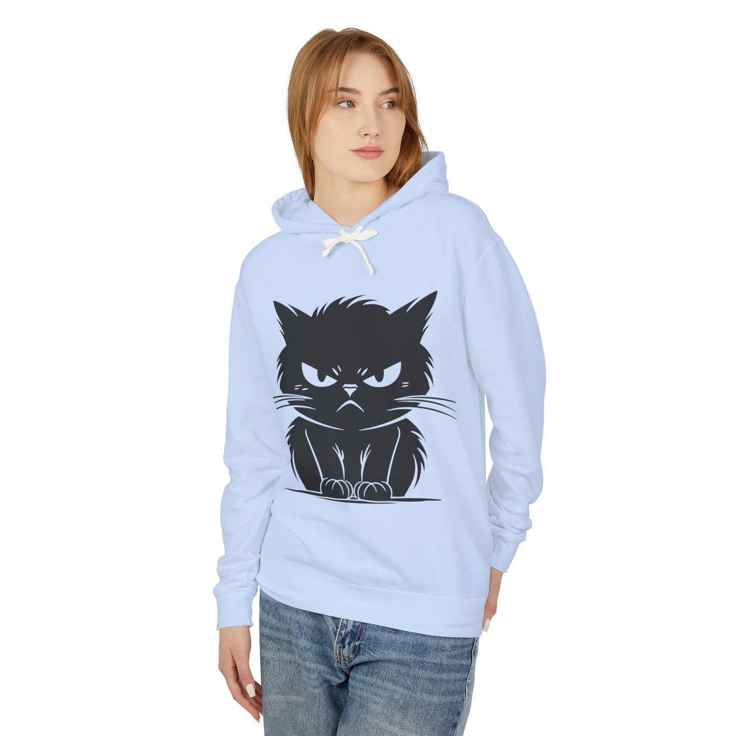 Angry Cat Unisex Lightweight Hoodie