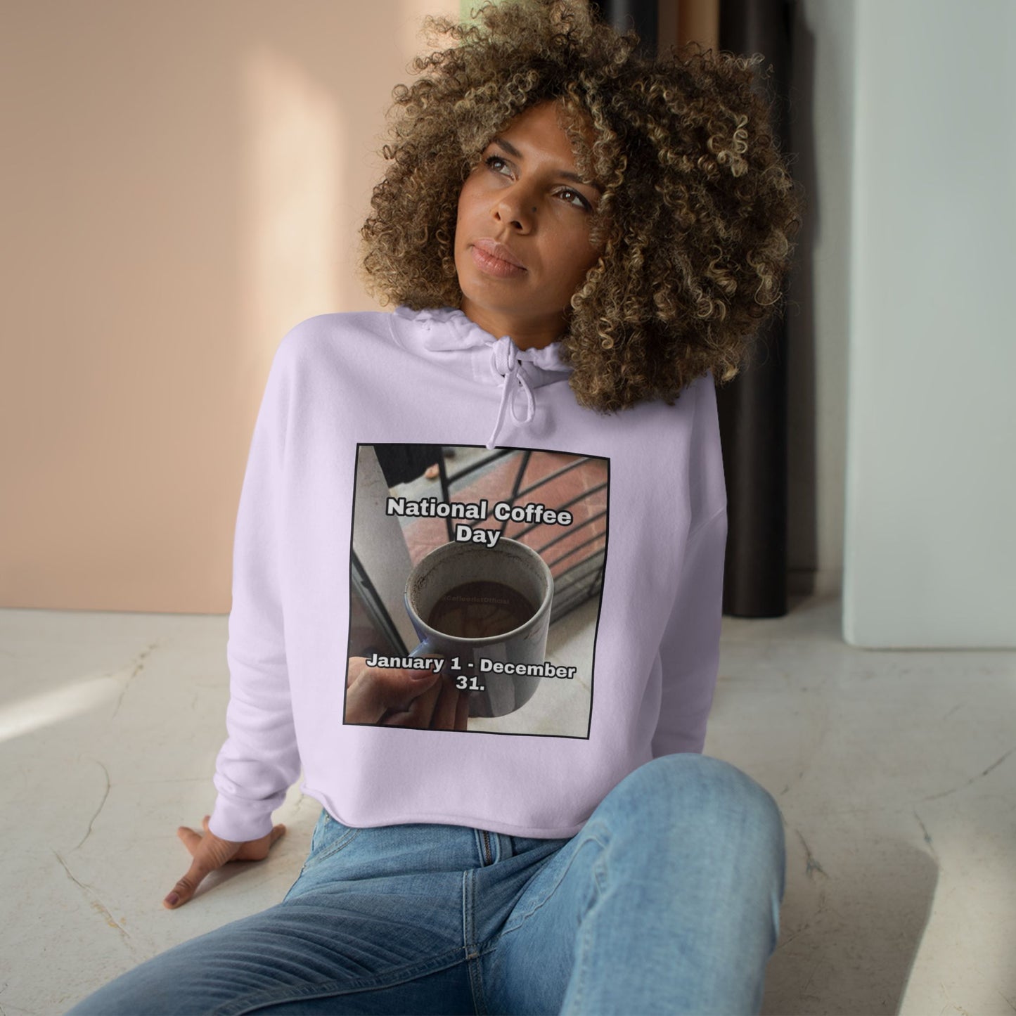 National Coffee Day Women's Crop Hoodie