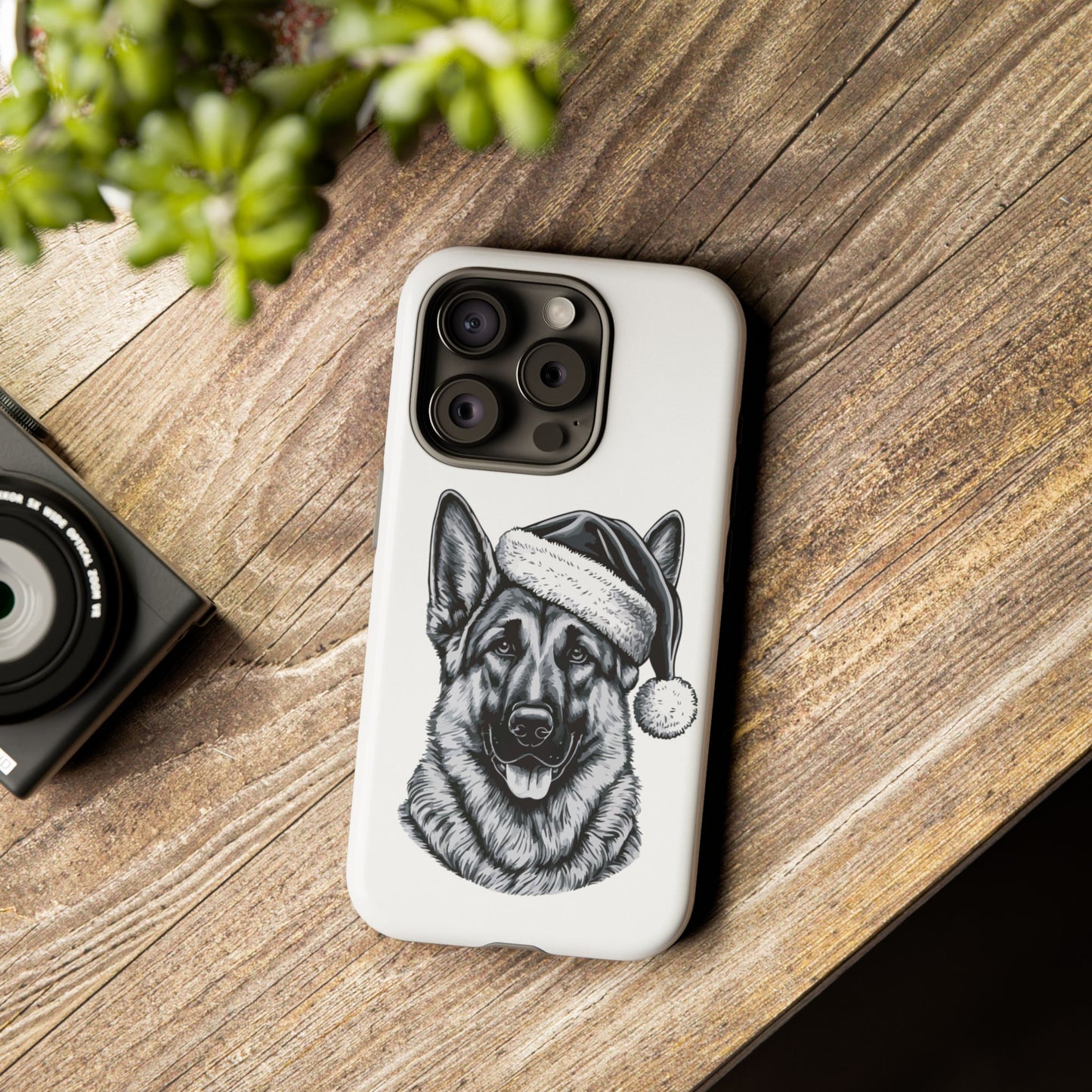 Santa Paws German Shepherd iPhone Case
