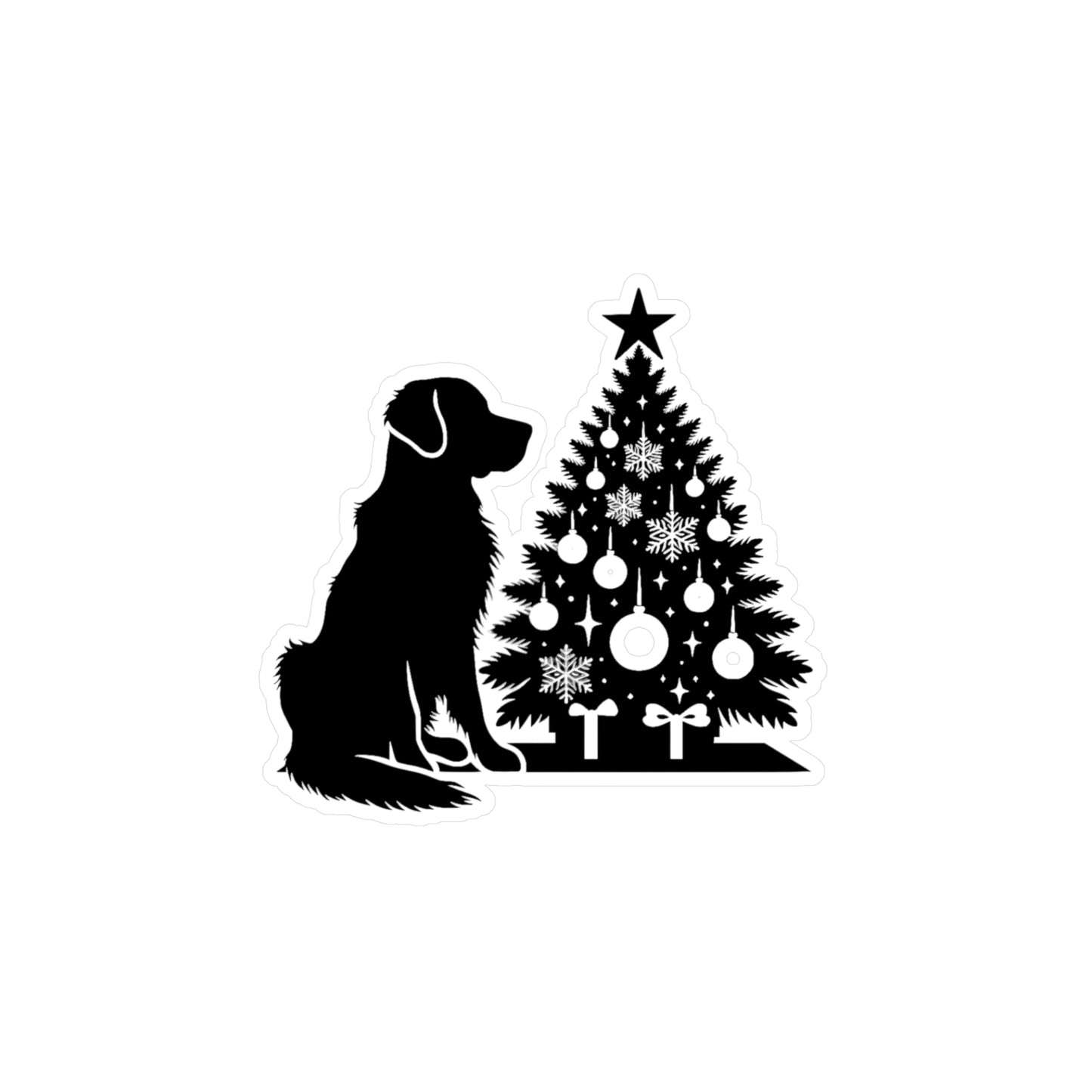 Golden Christmas Tree Vinyl Decal